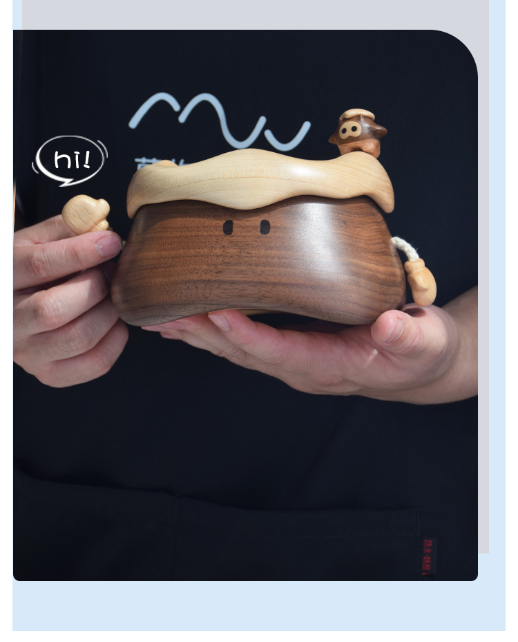 Original design，Changbai Mountain，Tianchi Monster，Solid wood handicrafts，lovely，Northeast Shenshan，storage box，