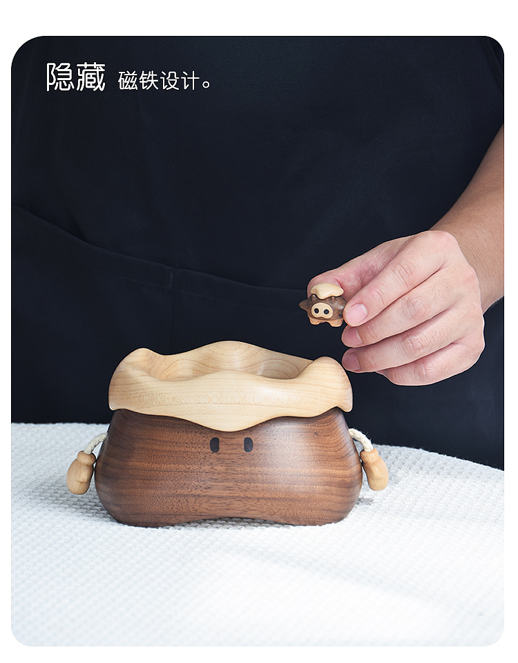 Original design，Changbai Mountain，Tianchi Monster，Solid wood handicrafts，lovely，Northeast Shenshan，storage box，