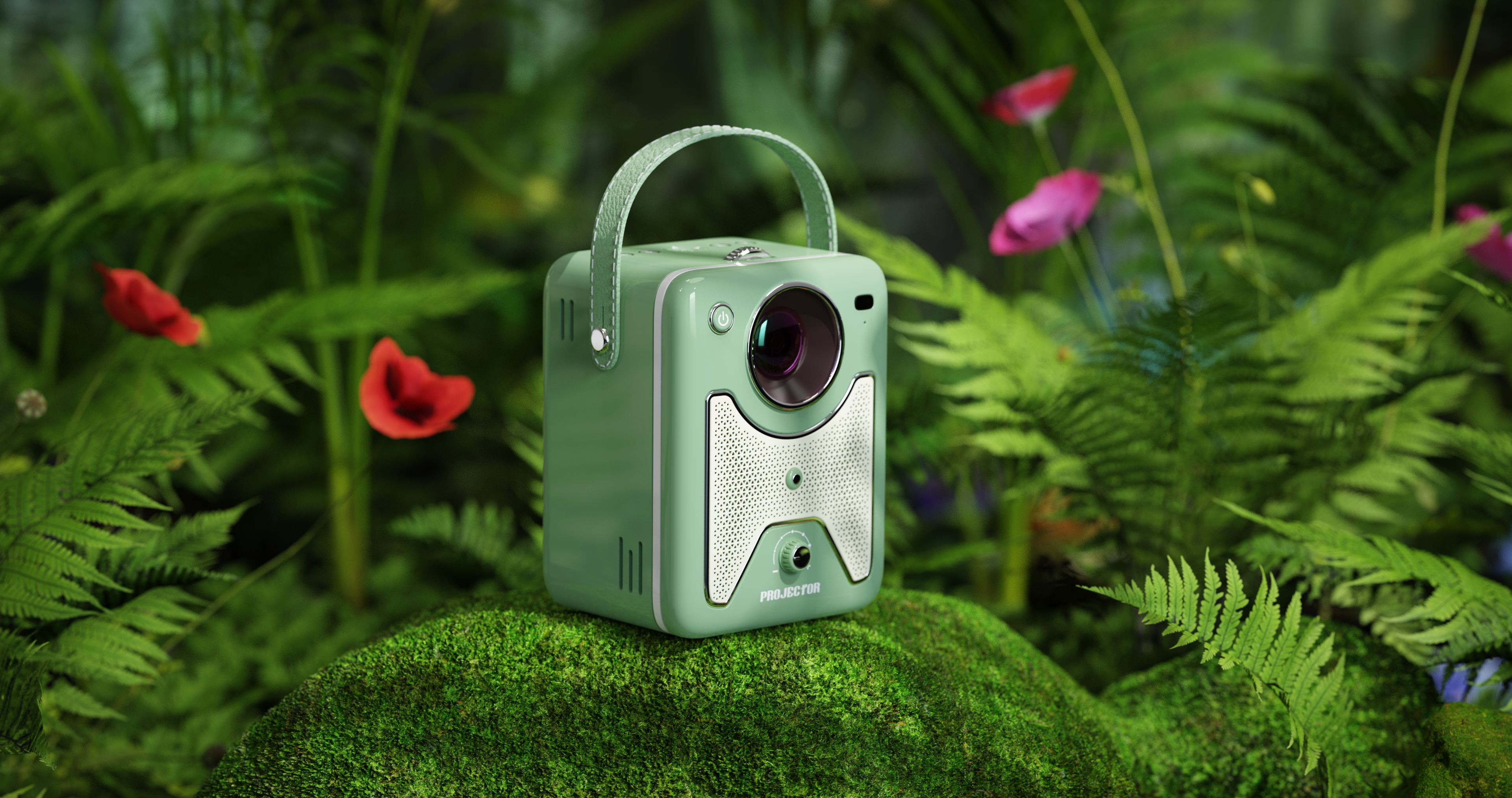 product design，Appearance design，Mini projector，Retro style，