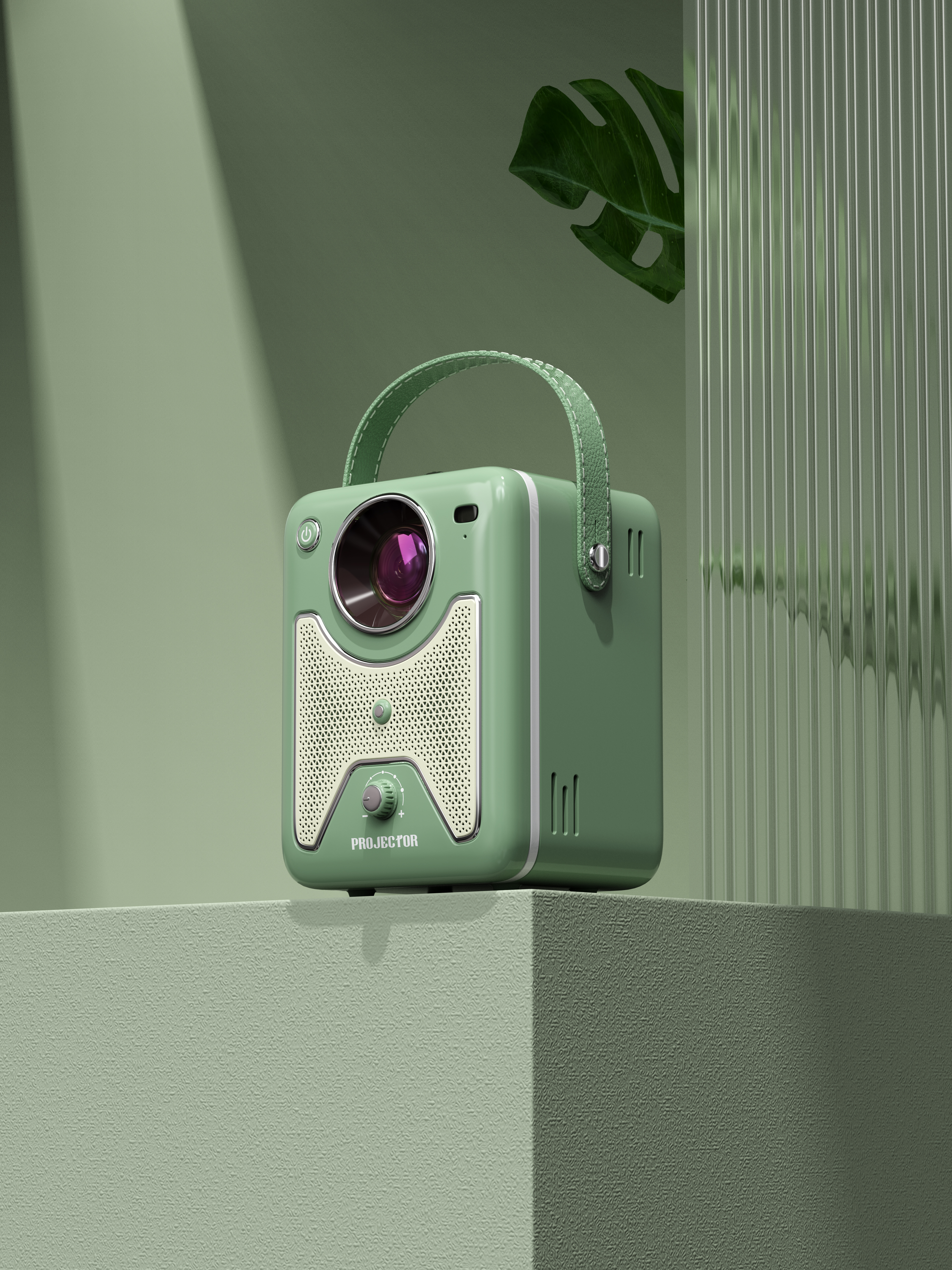 product design，Appearance design，Mini projector，Retro style，