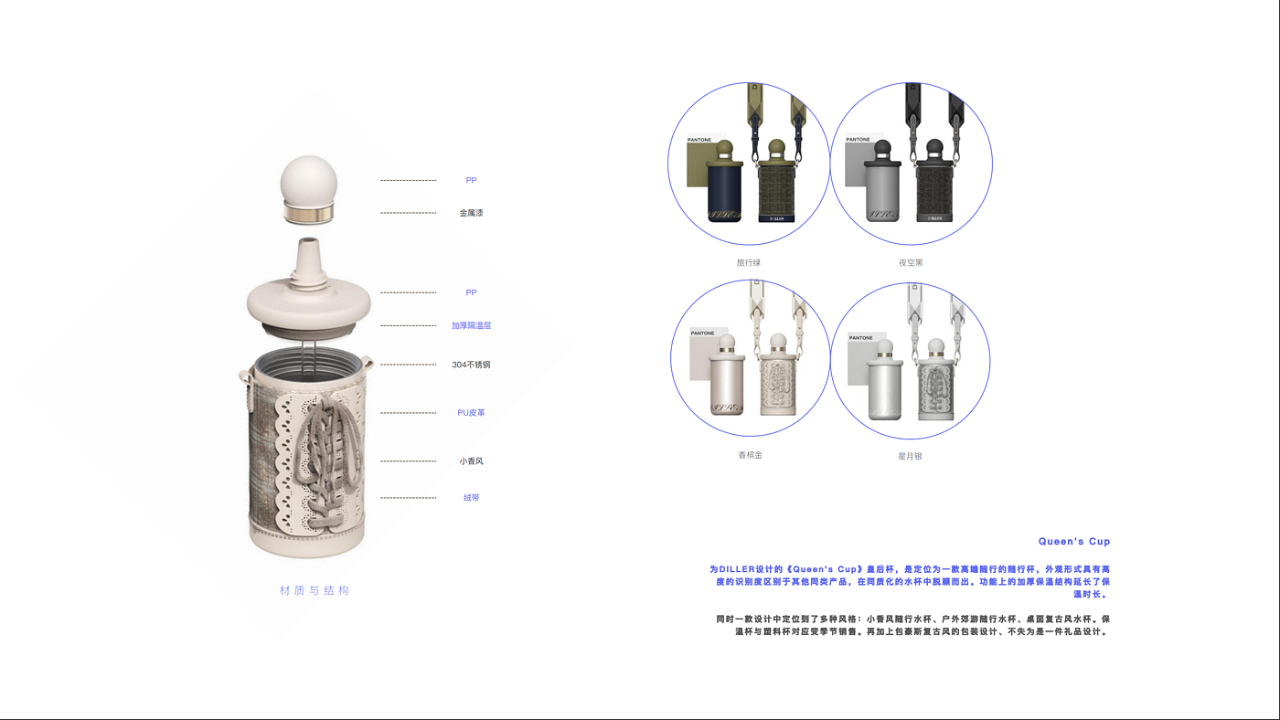 水杯设计，简约设计，小香风设计，保温杯，便携设计，