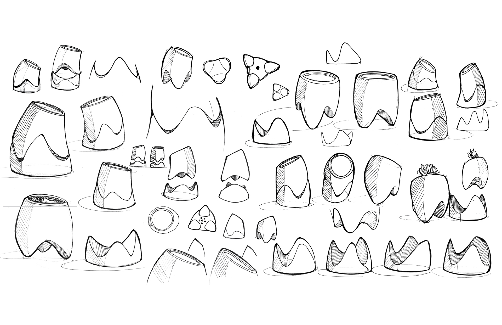 JAGY，planter，sketch，ceramics，