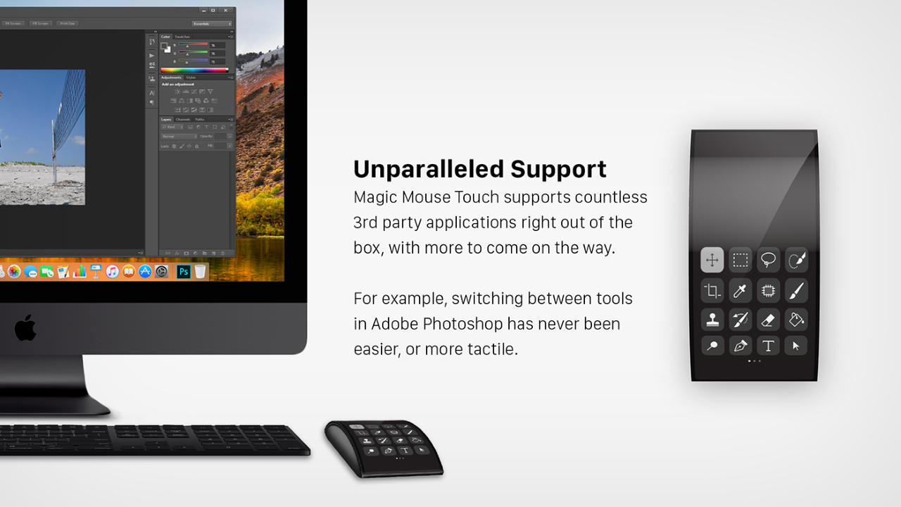 apple，Magic Mouse，curved touch screen，