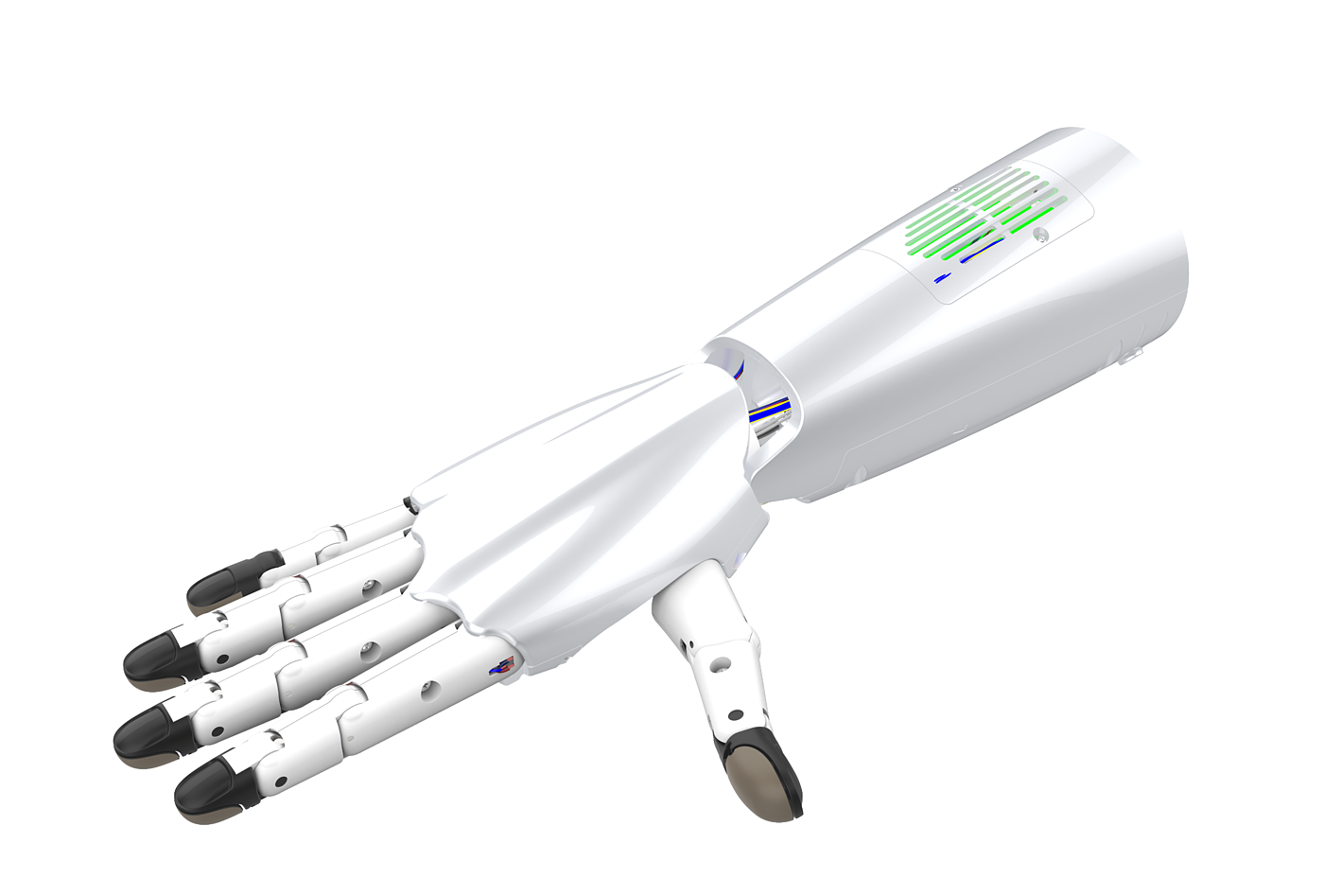 robot，bionics，dexterous hand，This is a rope drive dexterous hand design，