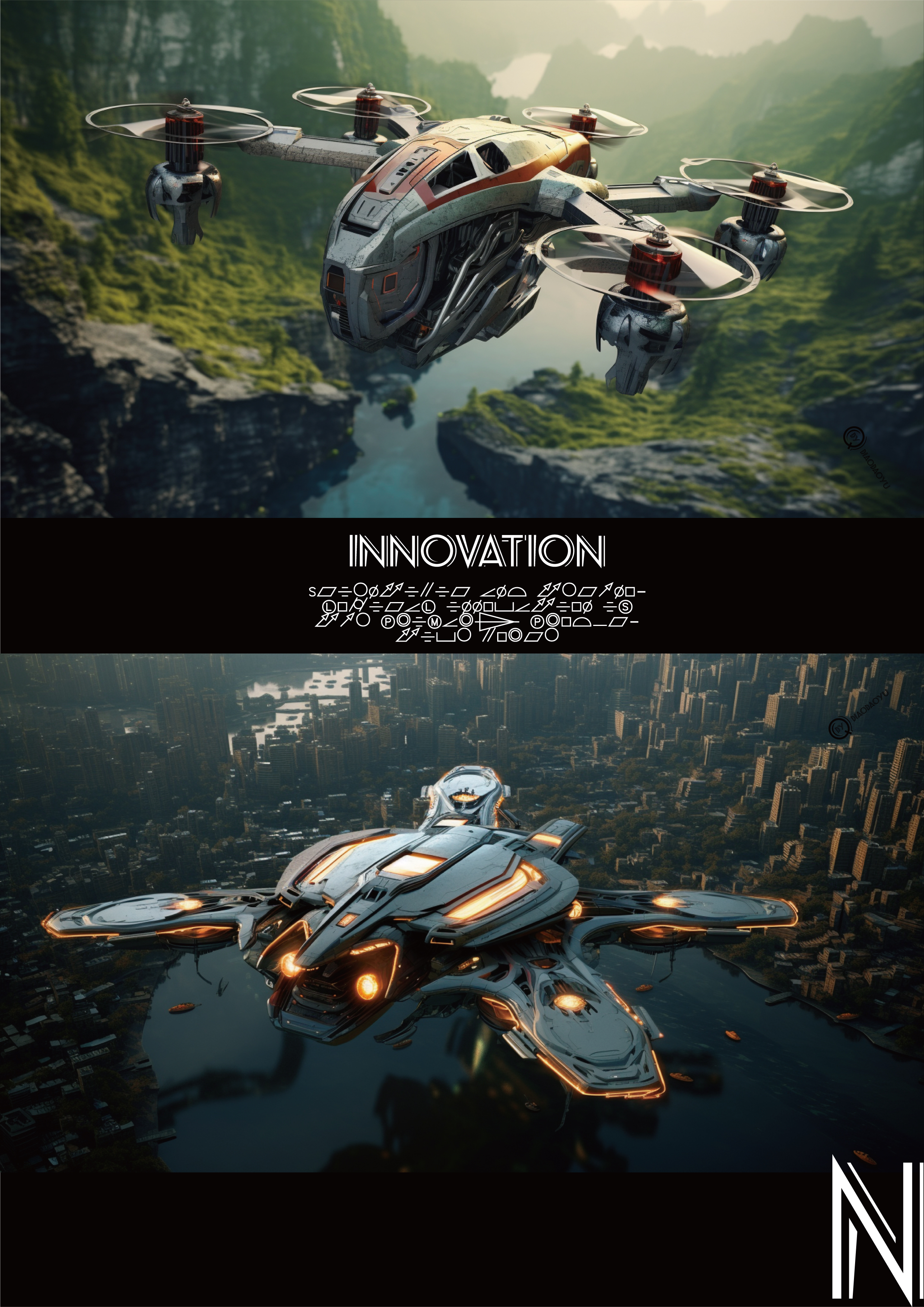 UAV，science fiction，ai，Design，Concept map，