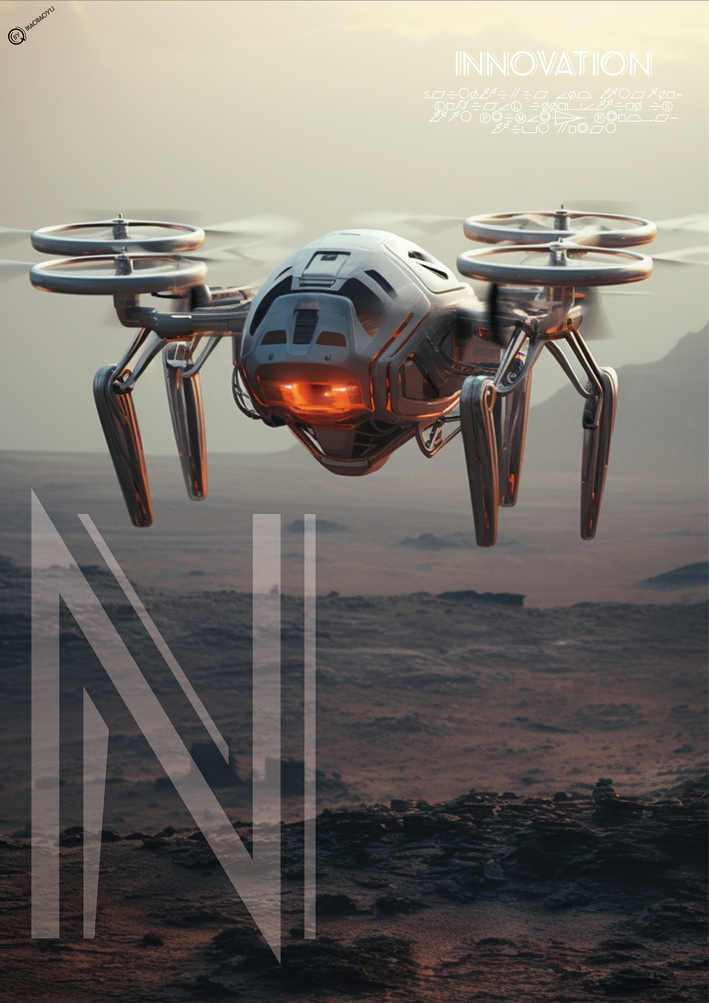 UAV，science fiction，ai，Design，Concept map，