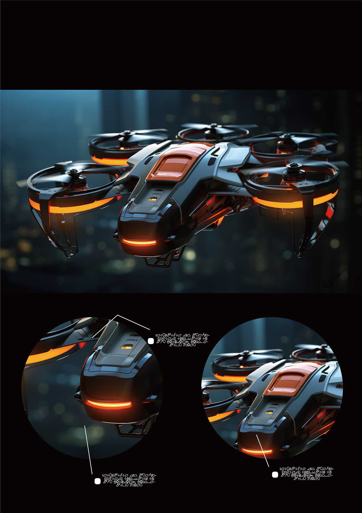 UAV，science fiction，ai，Design，Concept map，