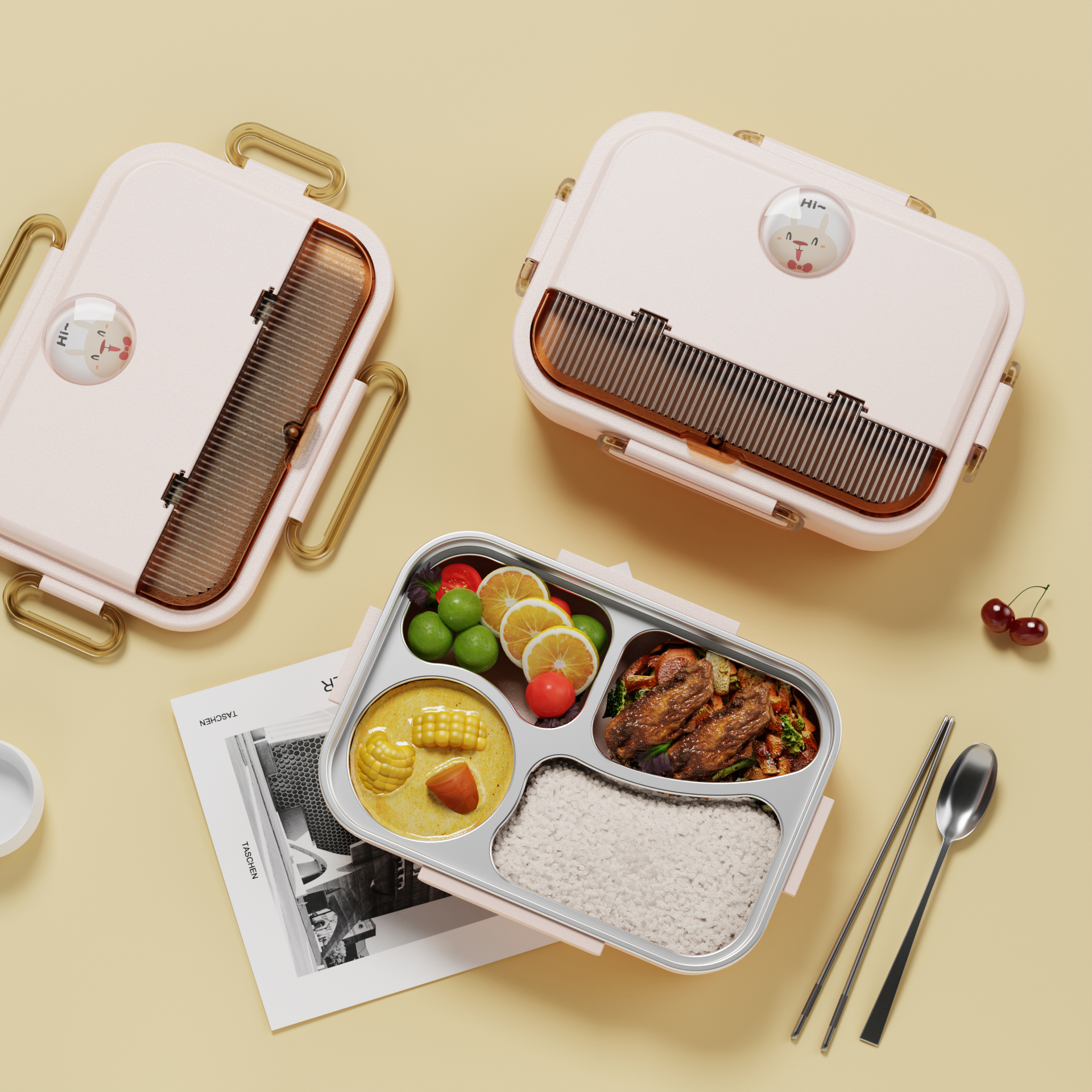 Student lunch box，Lunch box，Lunch box，Cartoon Lunch Box，