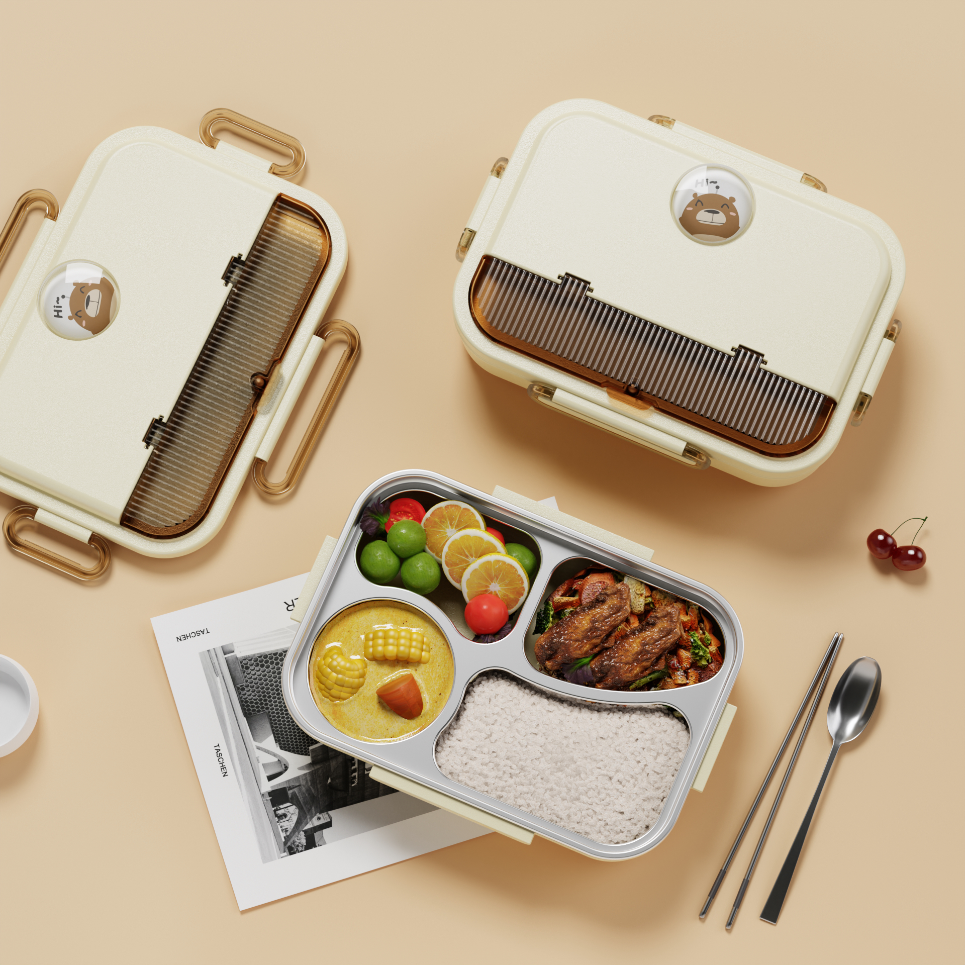 Student lunch box，Lunch box，Lunch box，Cartoon Lunch Box，