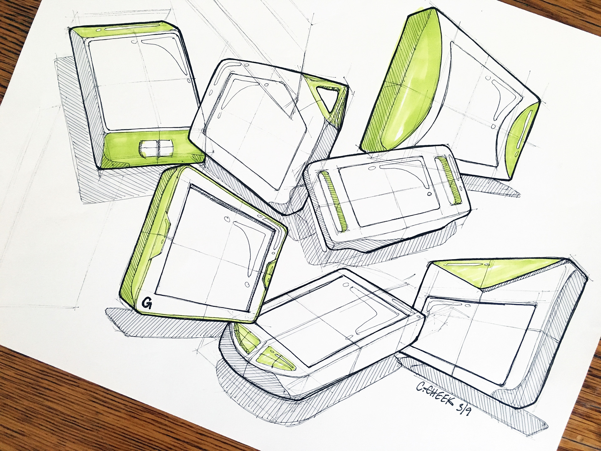 product design，sketch，marker pen，