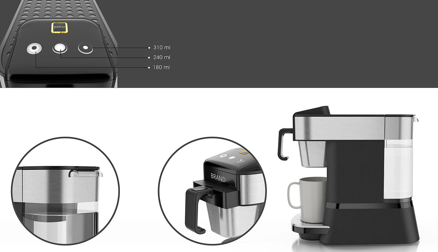 K-cup，Coffee machine，black，product design，