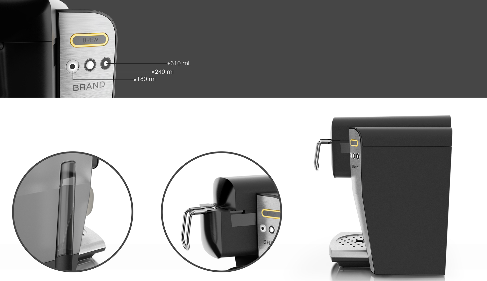 K-cup，Coffee machine，black，product design，