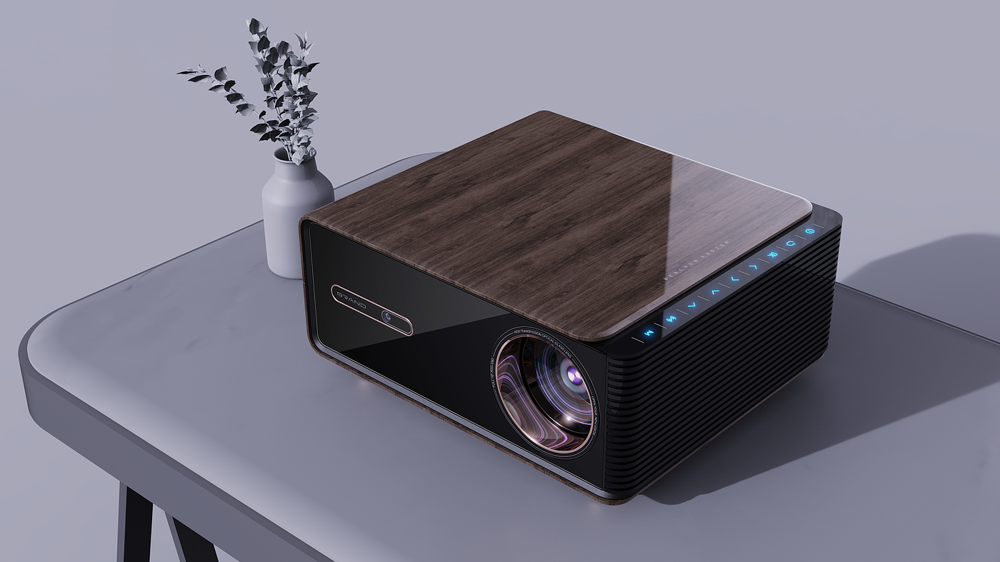 Projector, projector, retro, wood grain, sense of science and technology,，