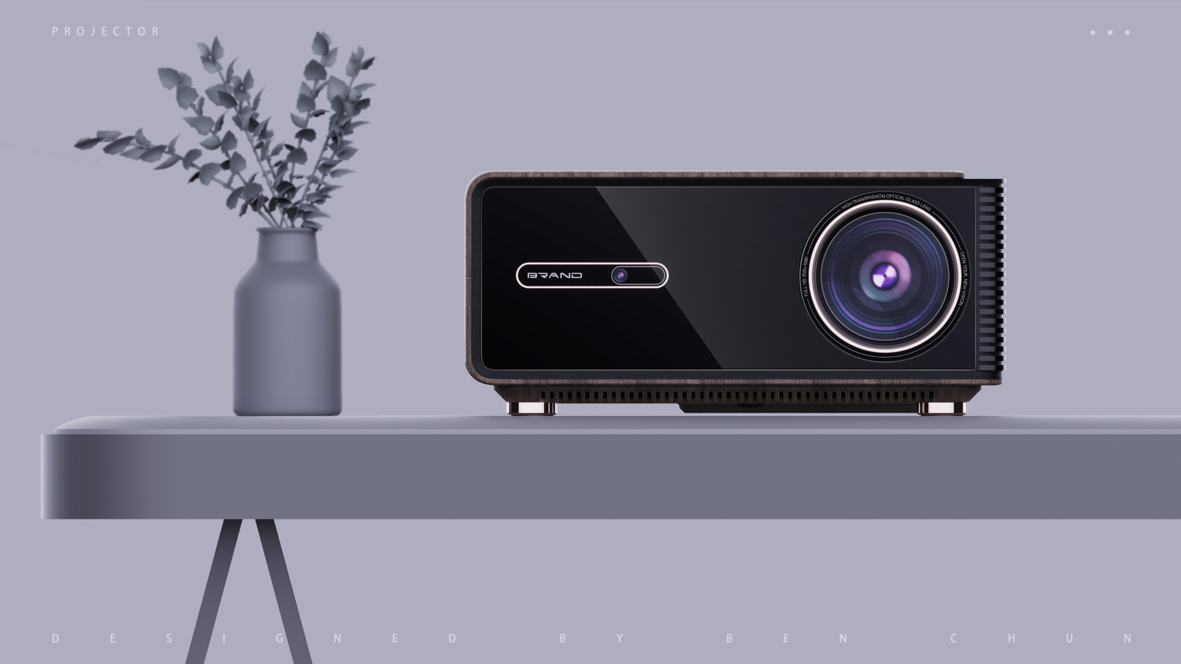 Projector, projector, retro, wood grain, sense of science and technology,，