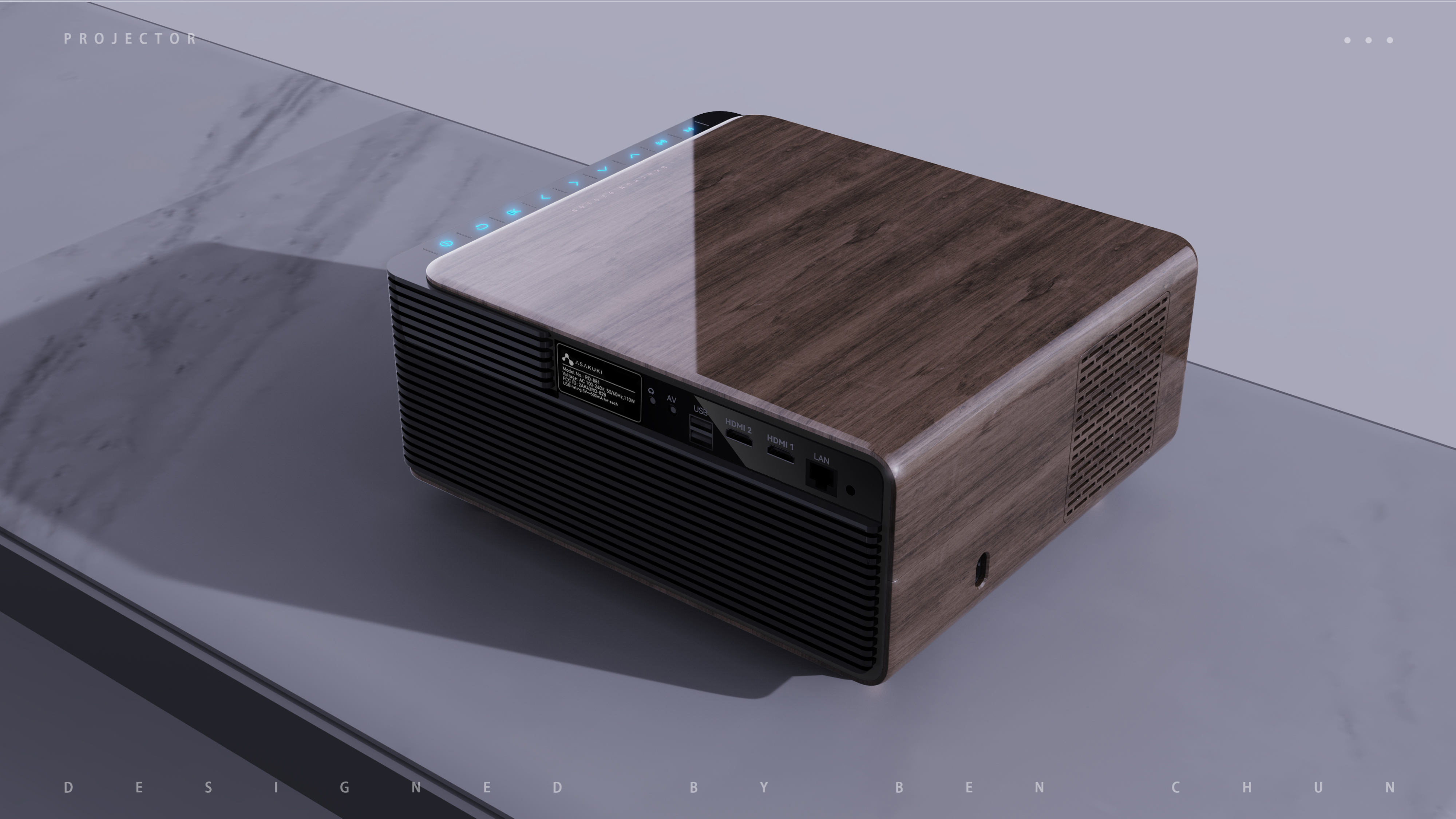 Projector, projector, retro, wood grain, sense of science and technology,，