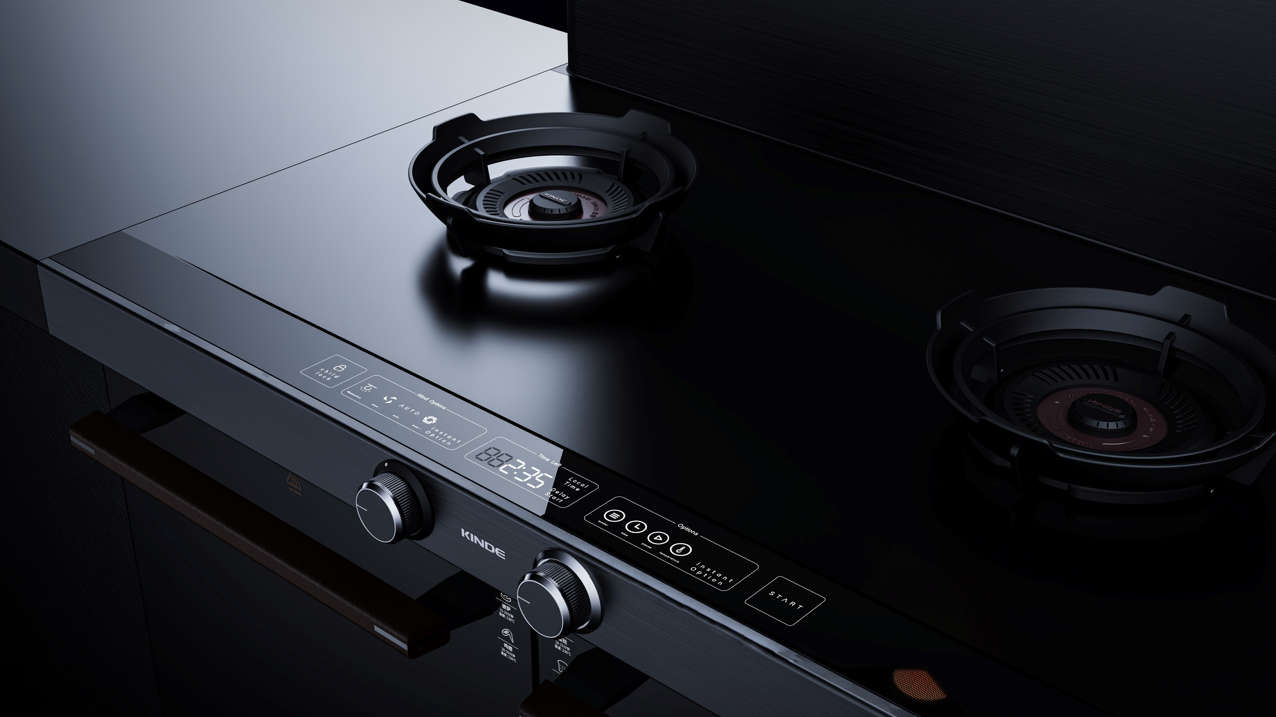 TOALL Convex and Concave Design，Integrated stove，