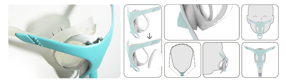 Humidification system，Breathing mask，light，Fisher & Space，Gold-in-Best，