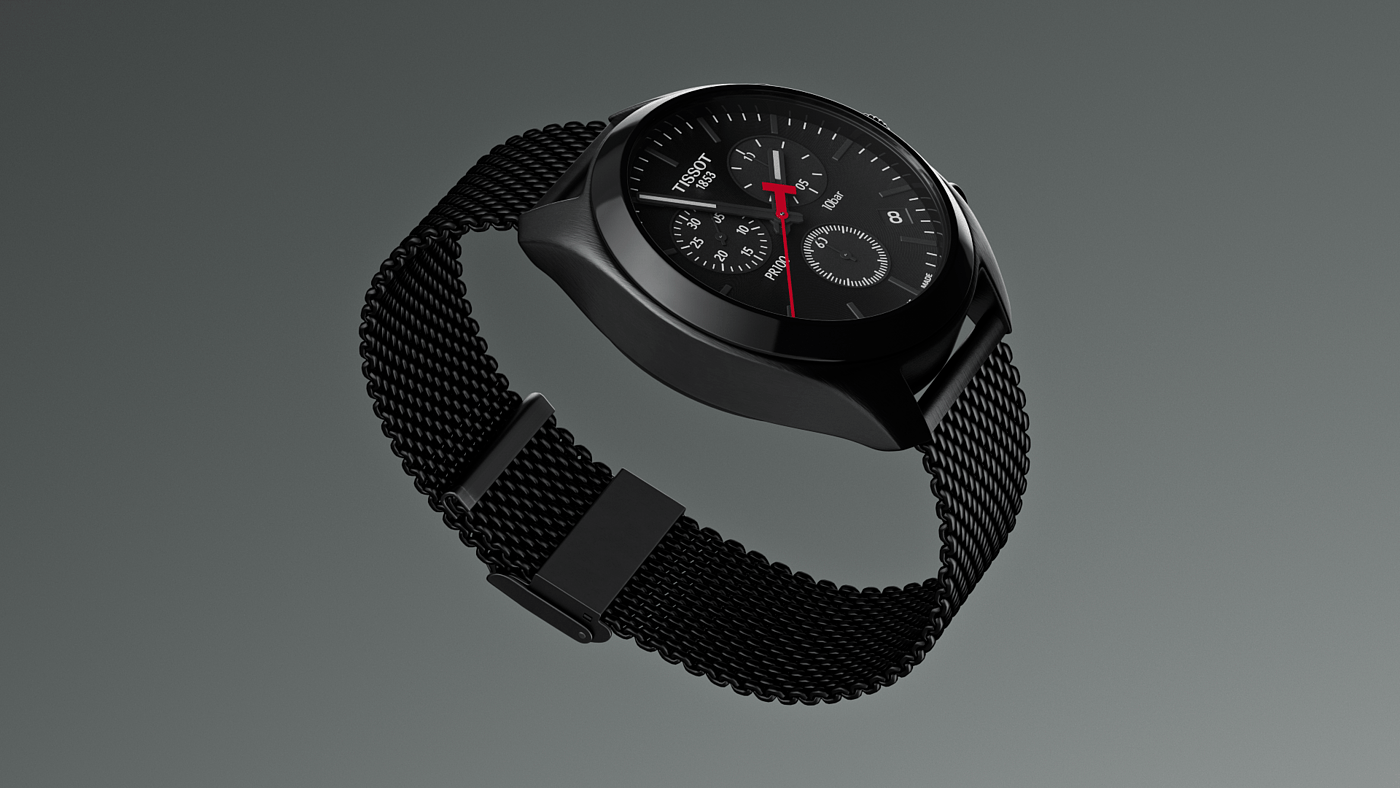 Tissot PR 100 Chronograph，Julio Redondo，product design，conceptual design，Cinema 4D R23，