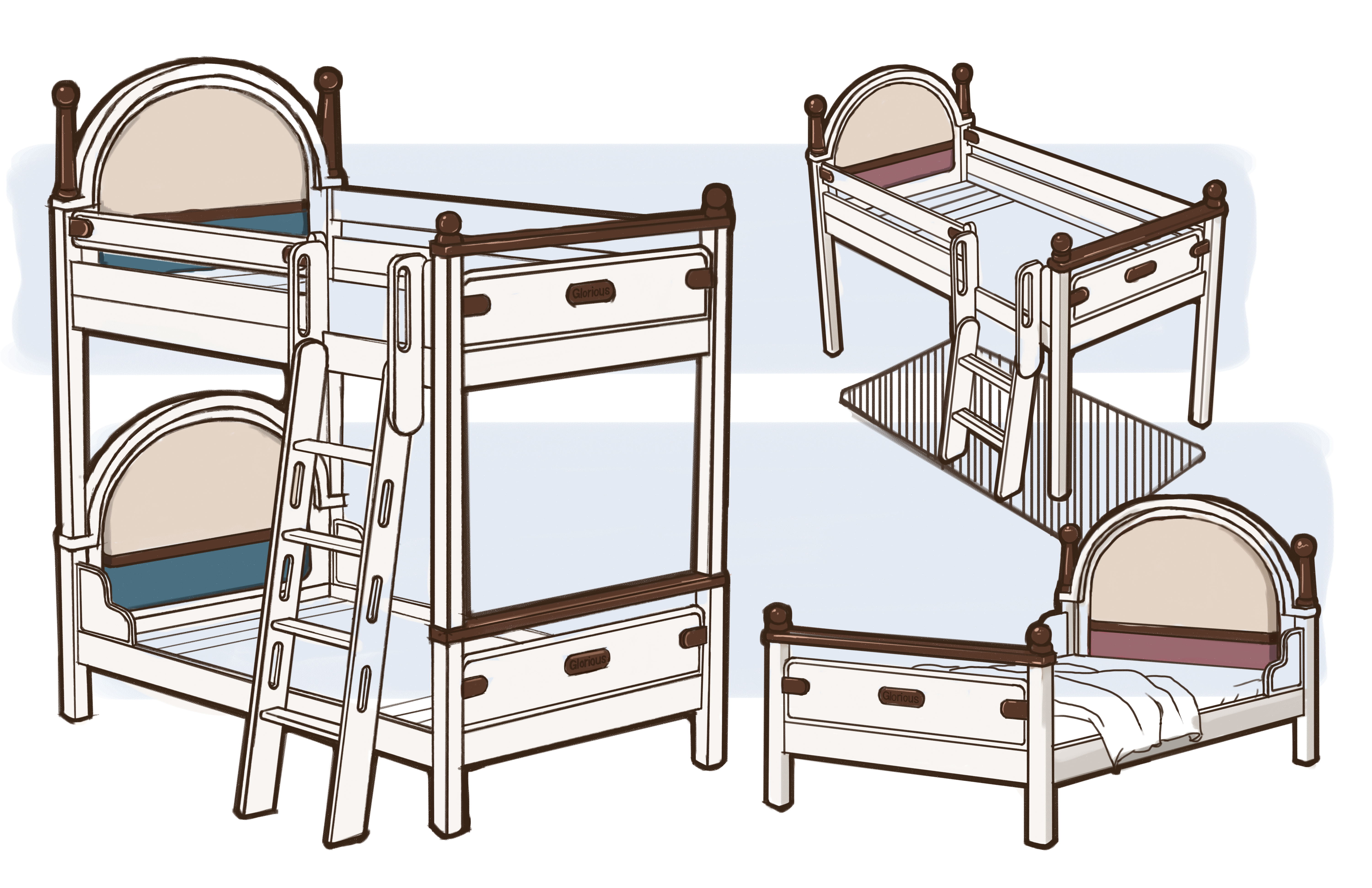children，Children's furniture，European Furniture ，Children's high and low bed，Children bed，Furniture home，