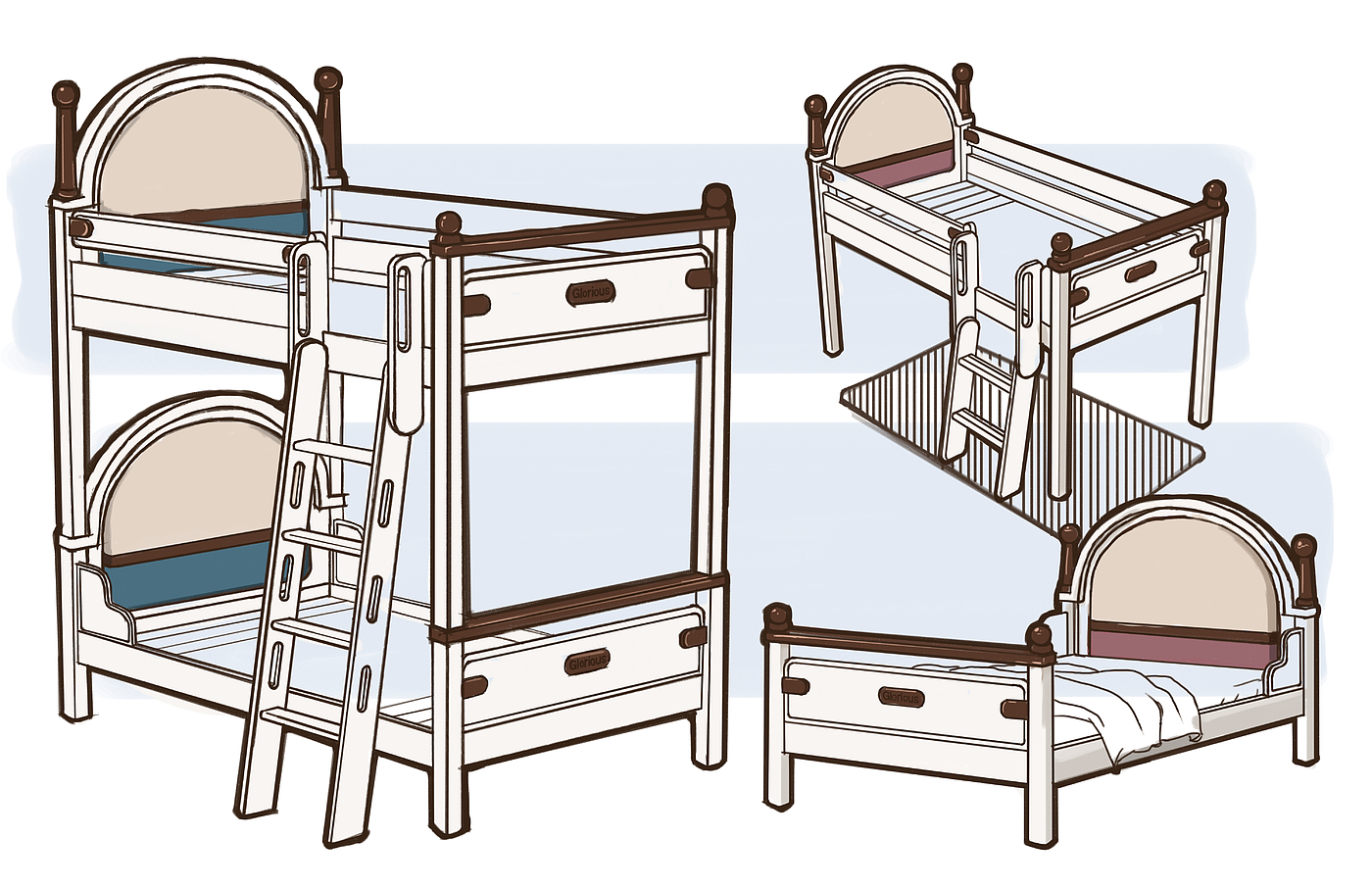 children，Children's furniture，European Furniture ，Children's high and low bed，Children bed，Furniture home，