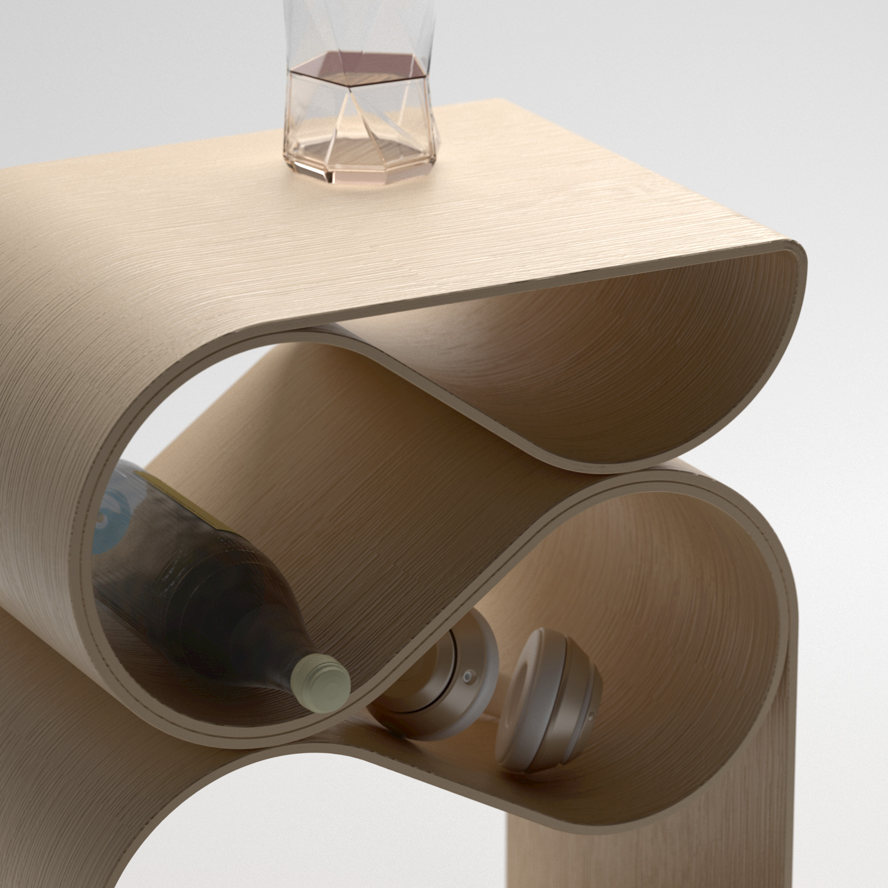 Side table，Curve design，sustainable，3D printing，