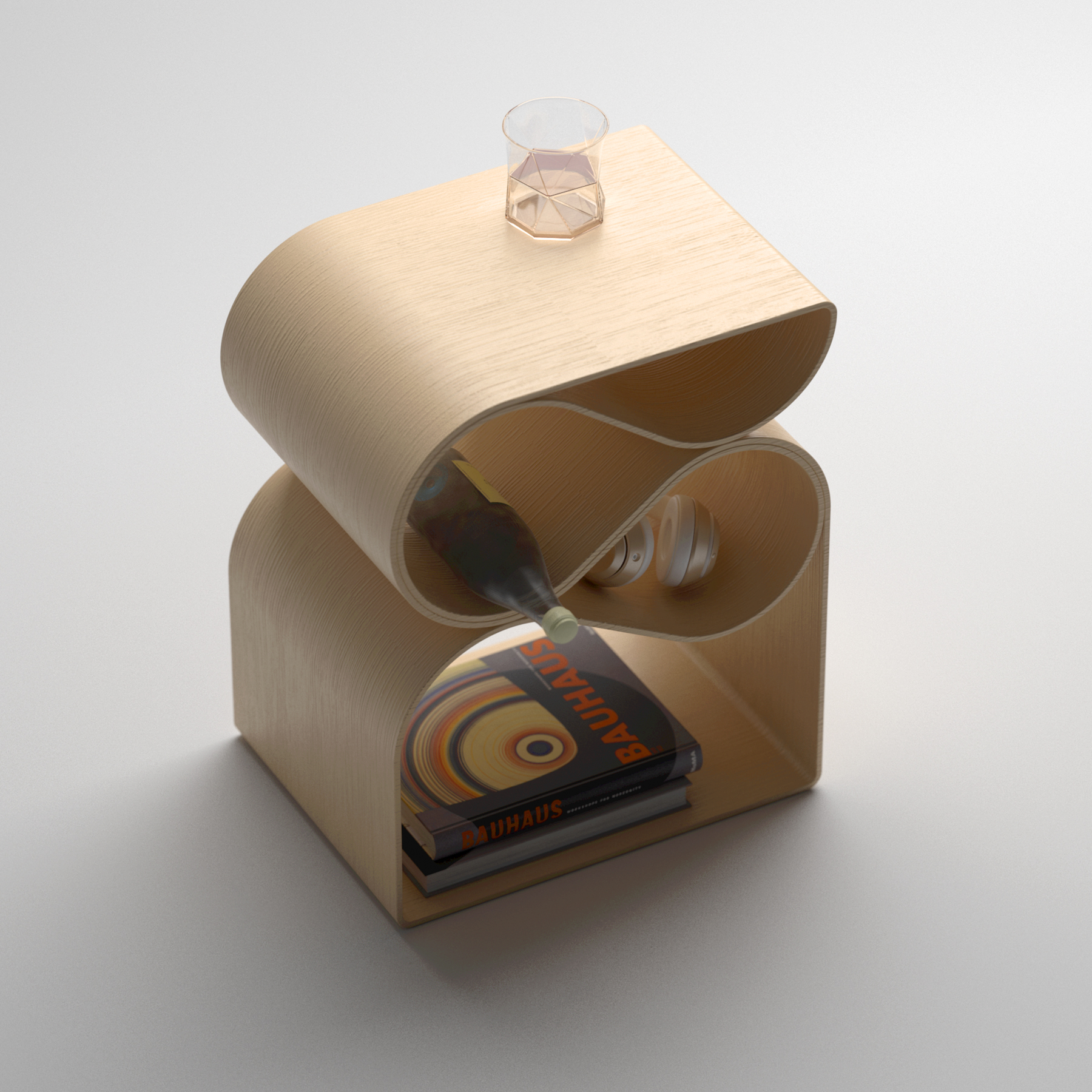 Side table，Curve design，sustainable，3D printing，