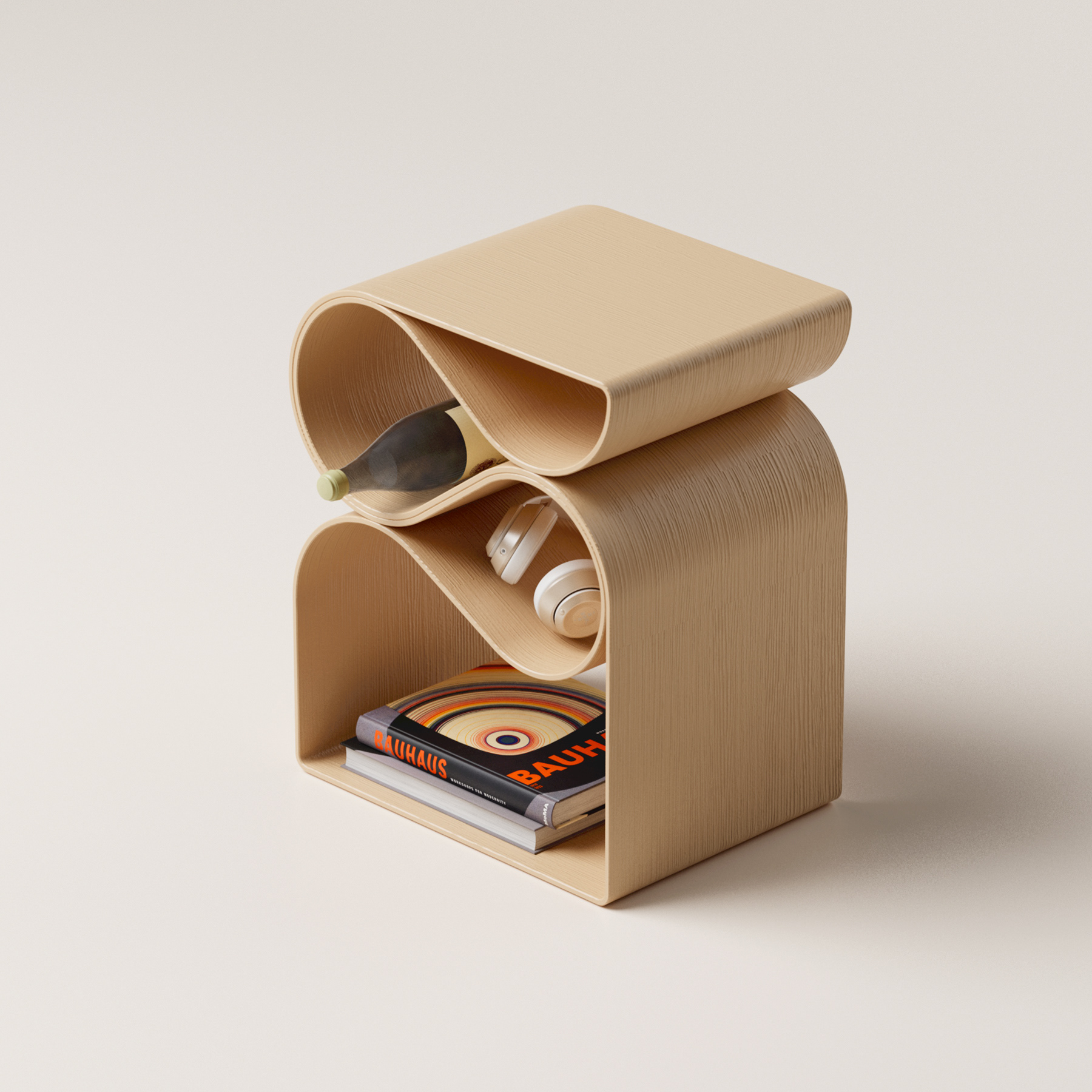 Side table，Curve design，sustainable，3D printing，