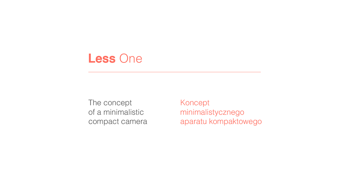 Less One，camera，conceptual design，