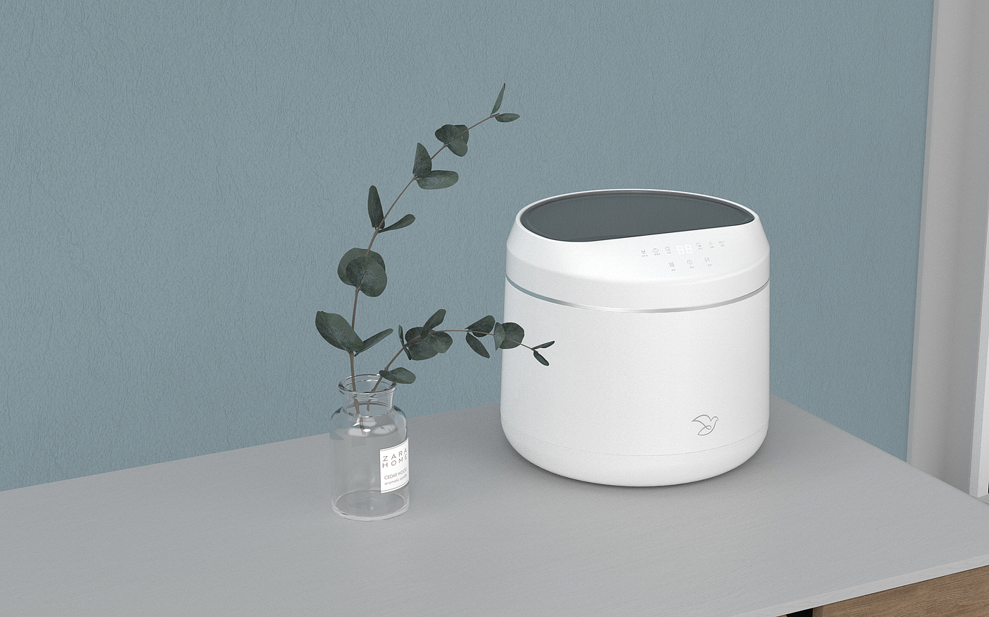 Mini washing machine，geometric circle，Minimalist，Simplicity，white，