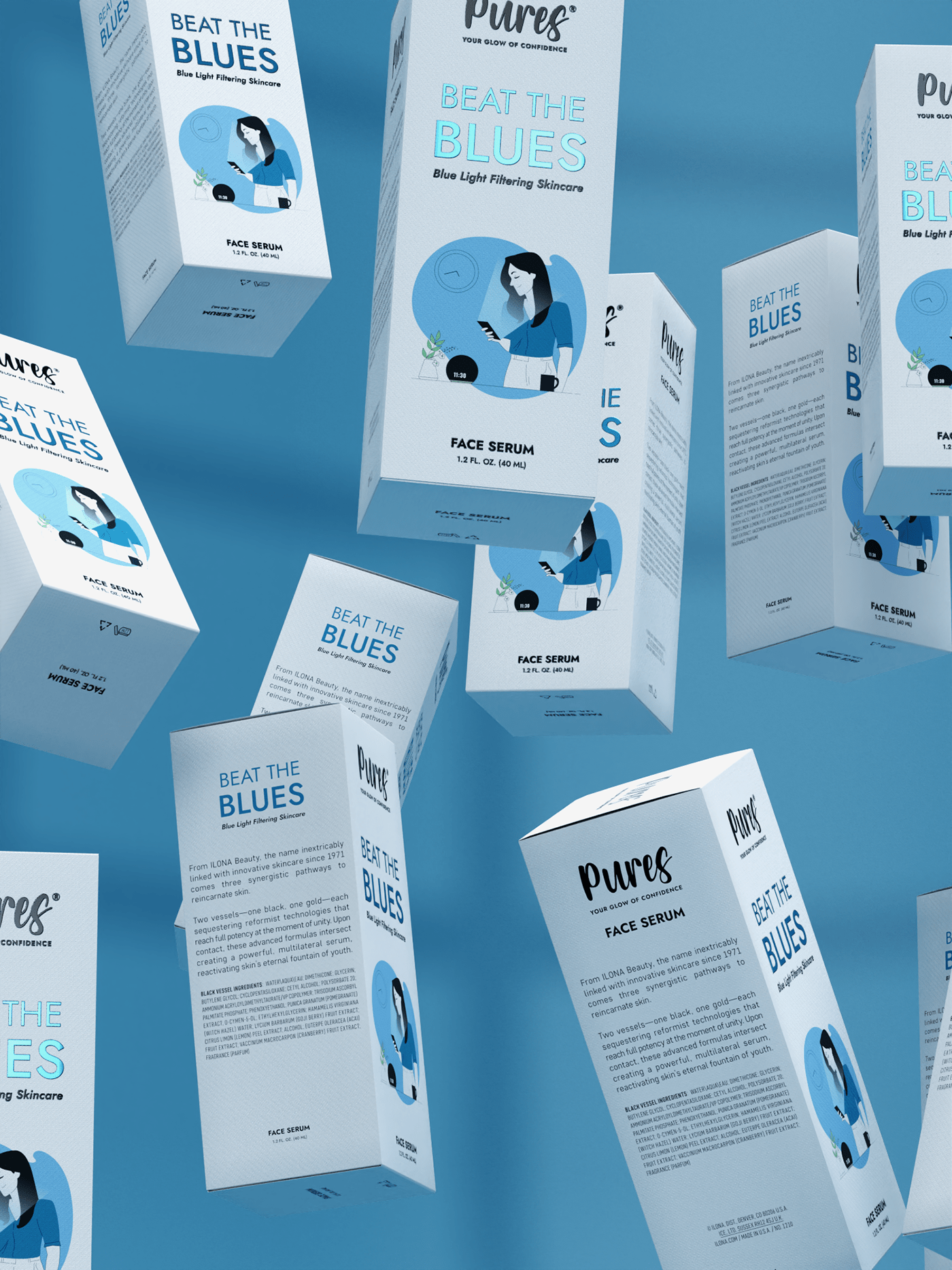 Pures，Essence，anti-aging，anti-blue light，