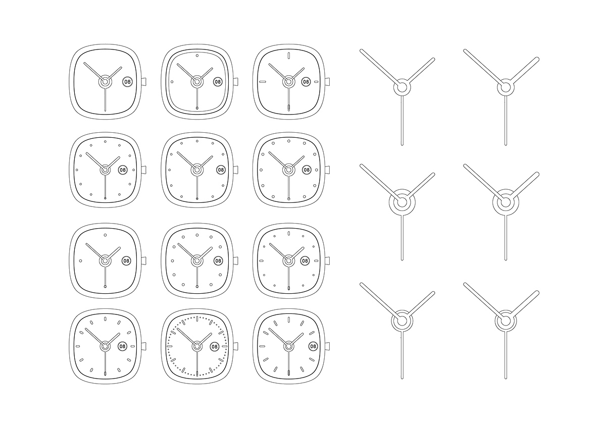 vetica，手表设计，表盘元素，