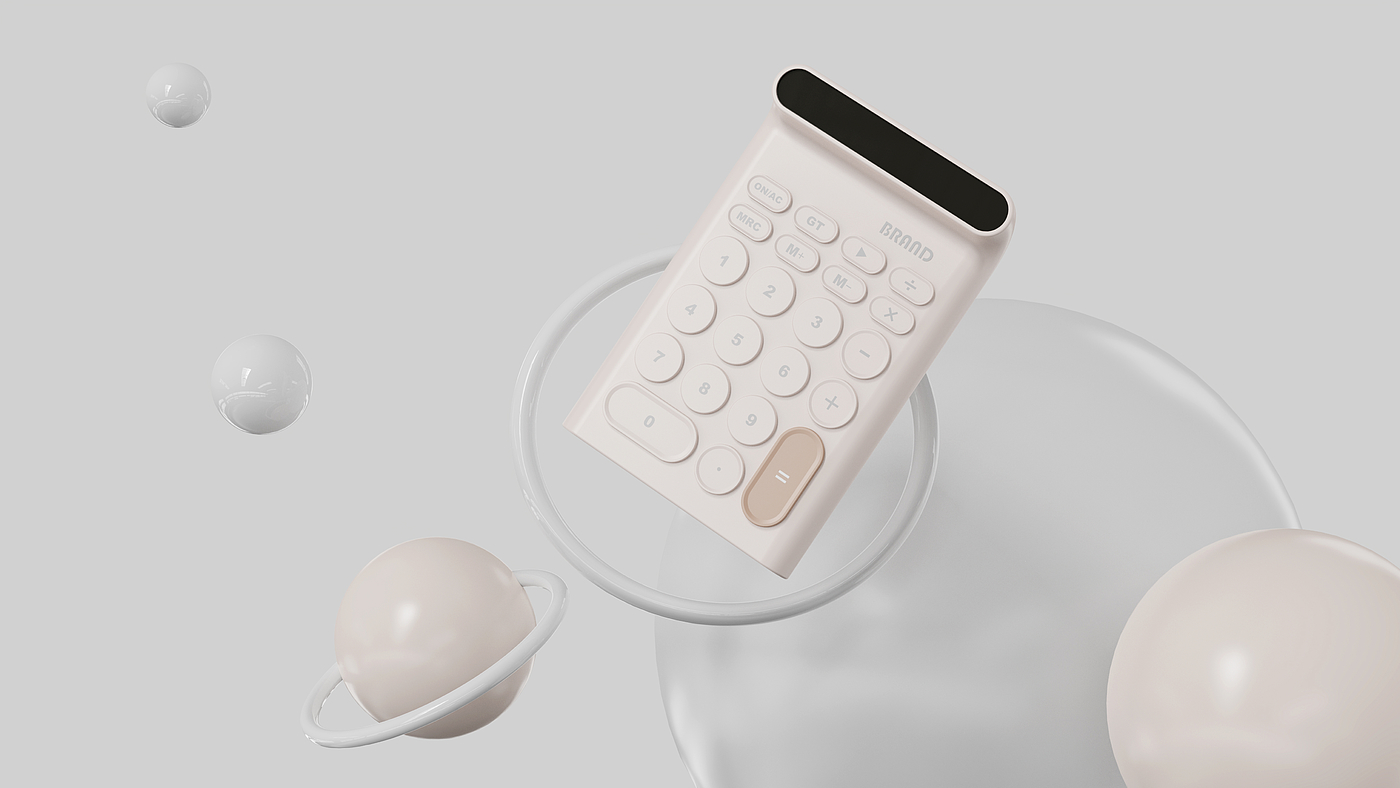 Calculator，Office Supplies，product design，ID Appearance，Simple and mellow，