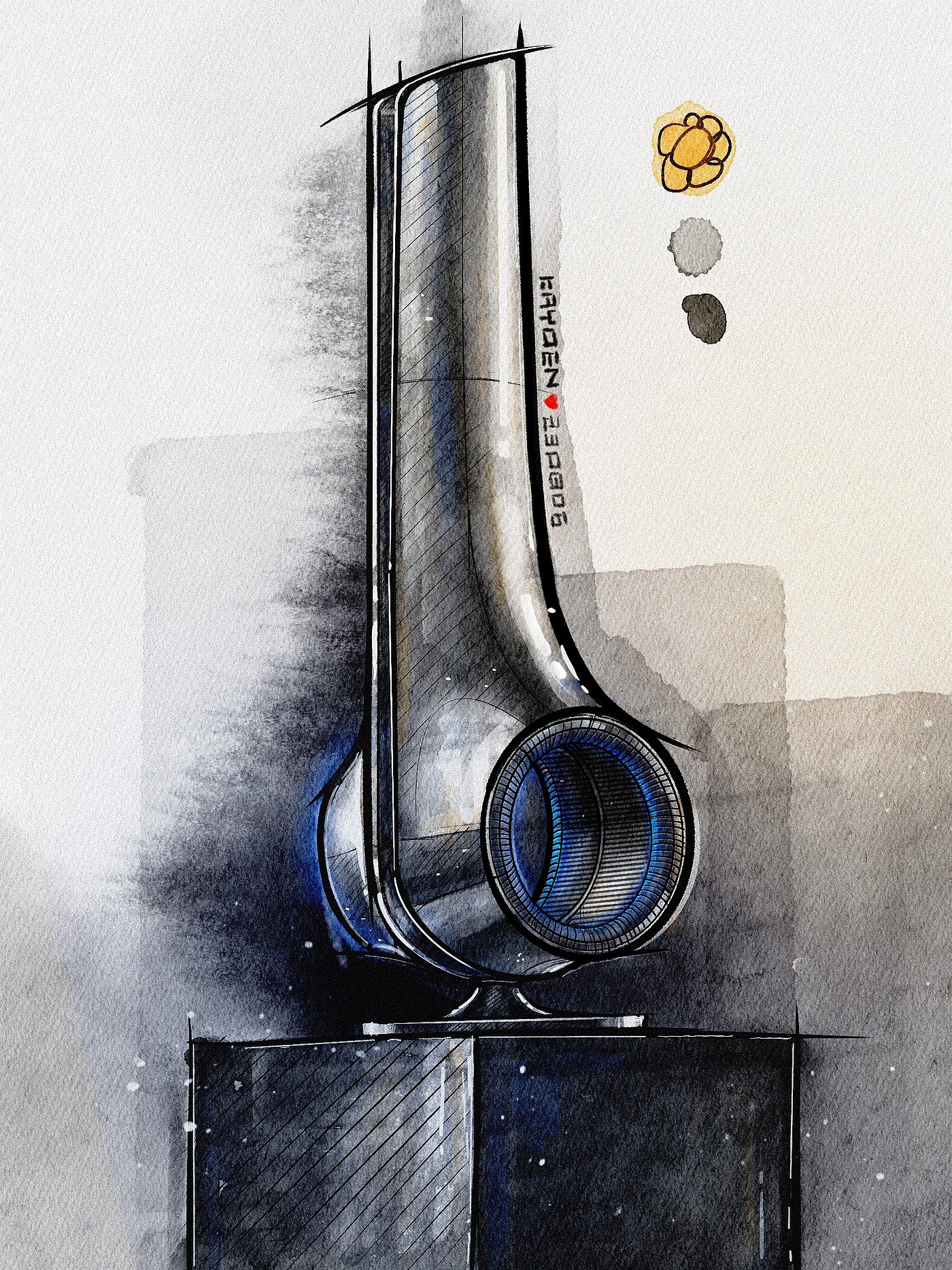 Hand drawn industrial design，Watercolor，record，Procreate，Ubee ，