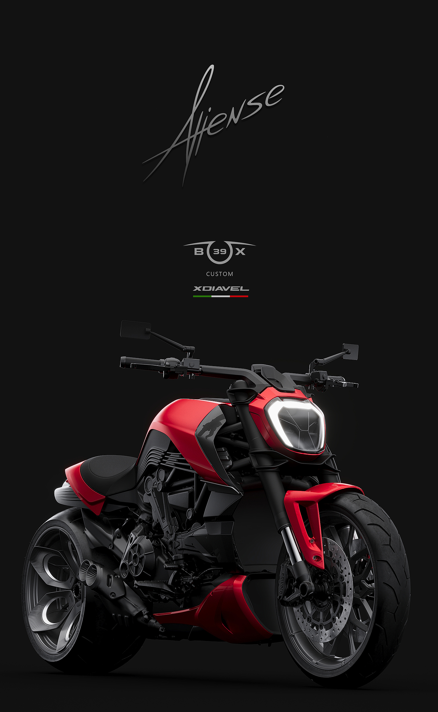 Aliense，motorcycle，black，gules，
