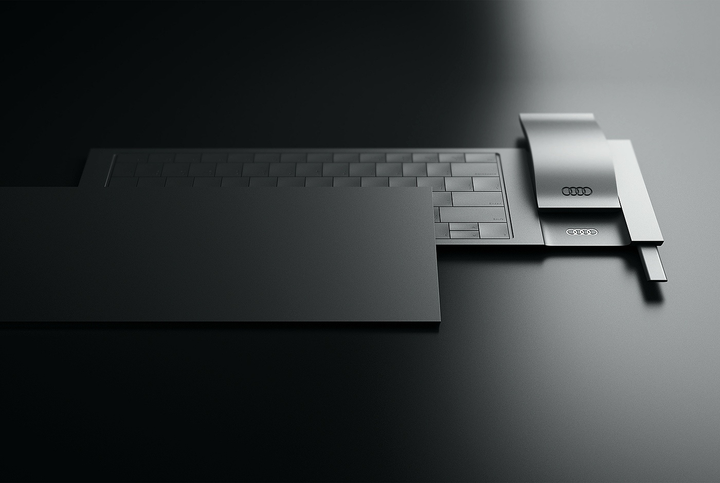 industrial design，product design，conceptual design，Computer peripheral，keyboard，audi，