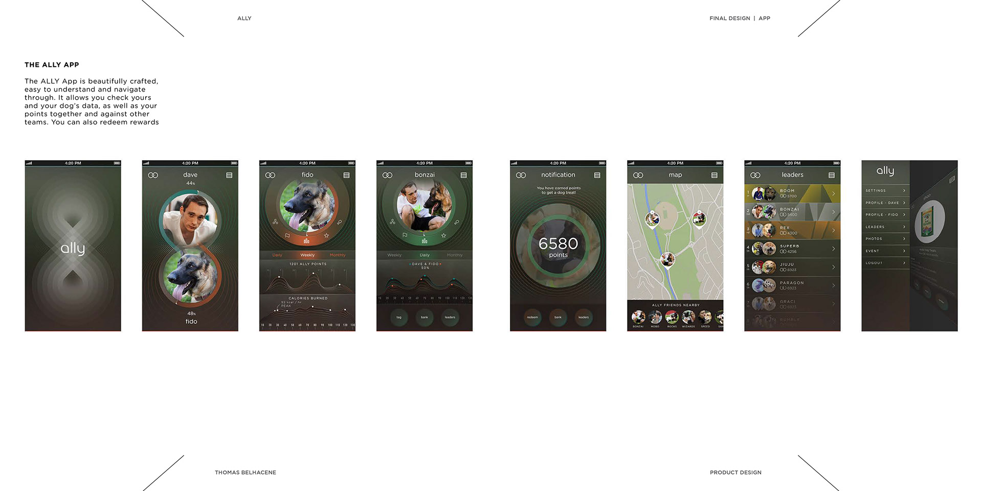 ally，Dog tracker，Interaction design，black，