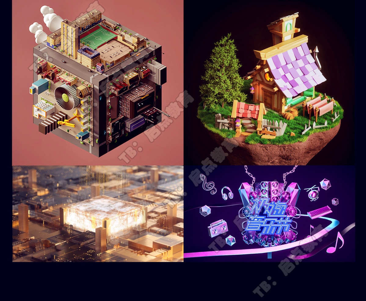 c4d，Render，animation，3D plane，Design，course，