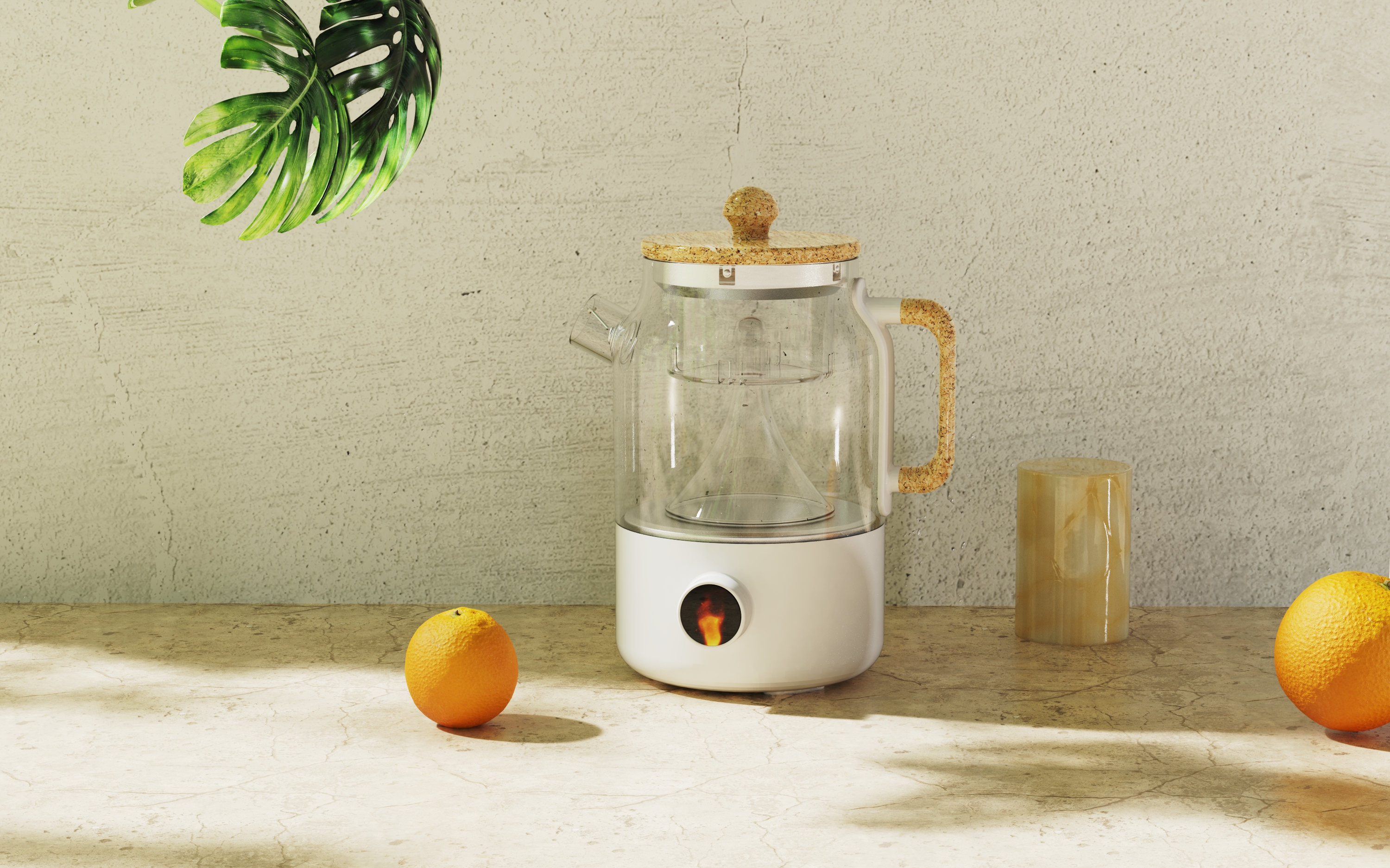 Appearance design，Simulation flame，Health pot，healthy，health preservation，