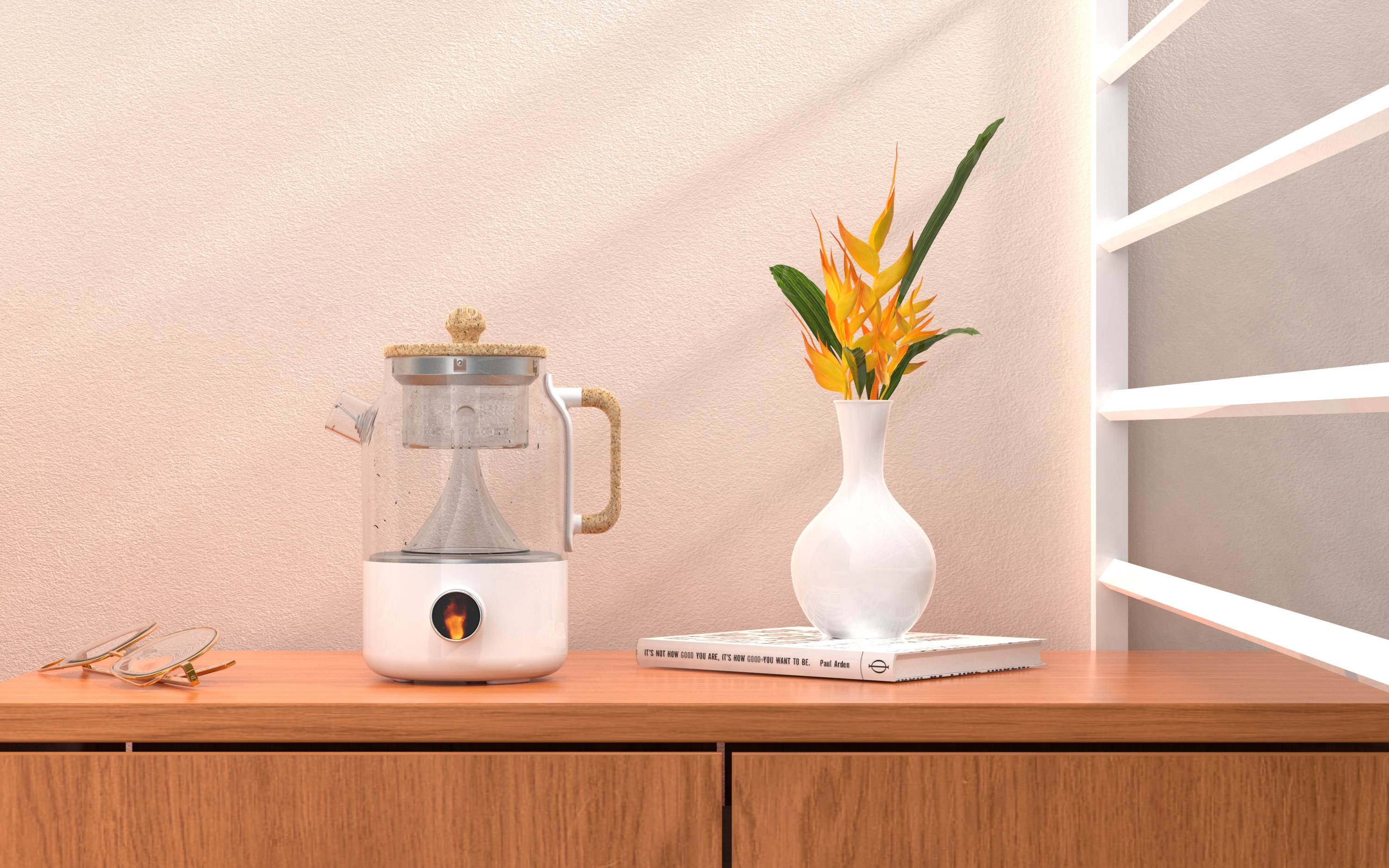 Appearance design，Simulation flame，Health pot，healthy，health preservation，