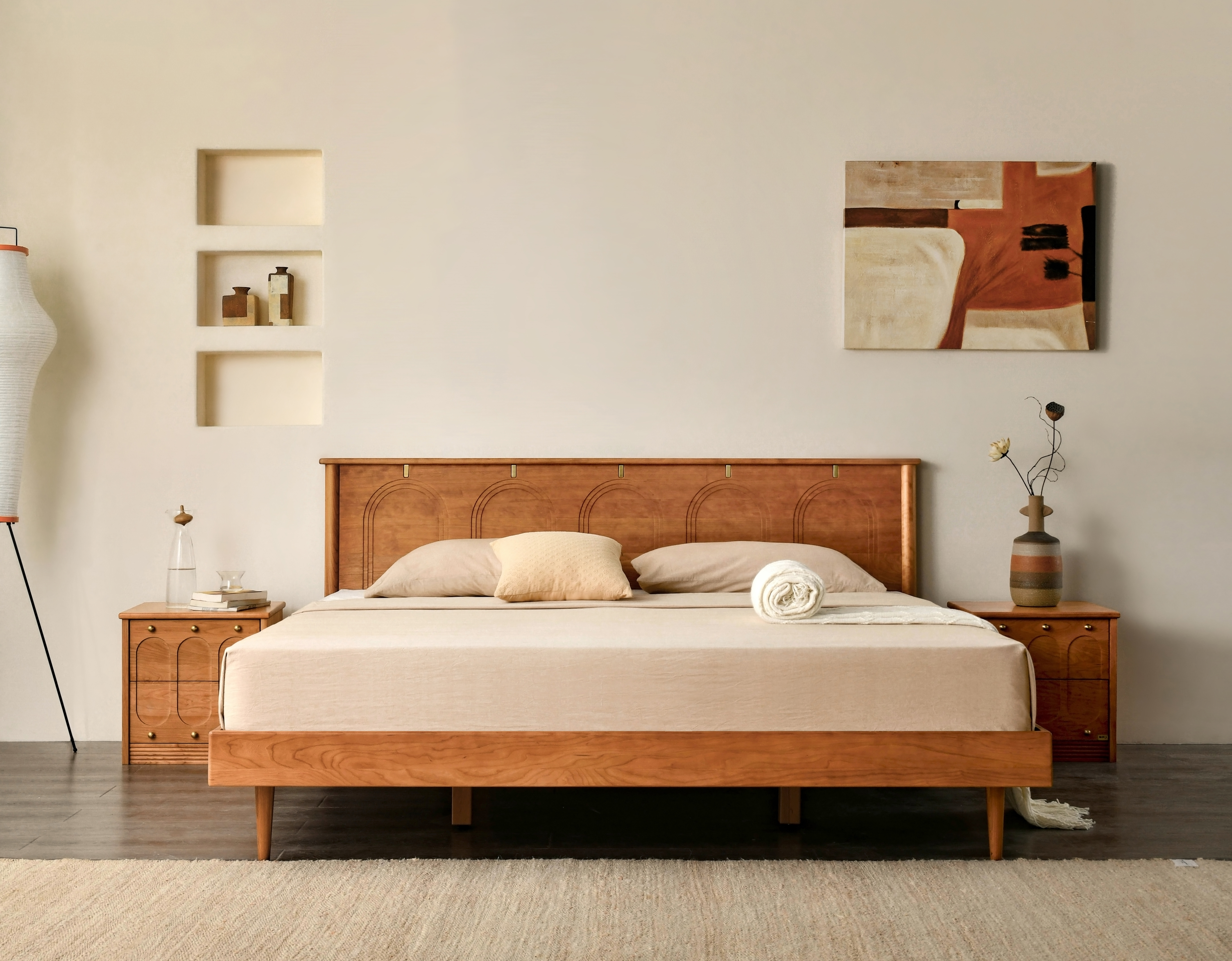 Bed-Cherry Wood，