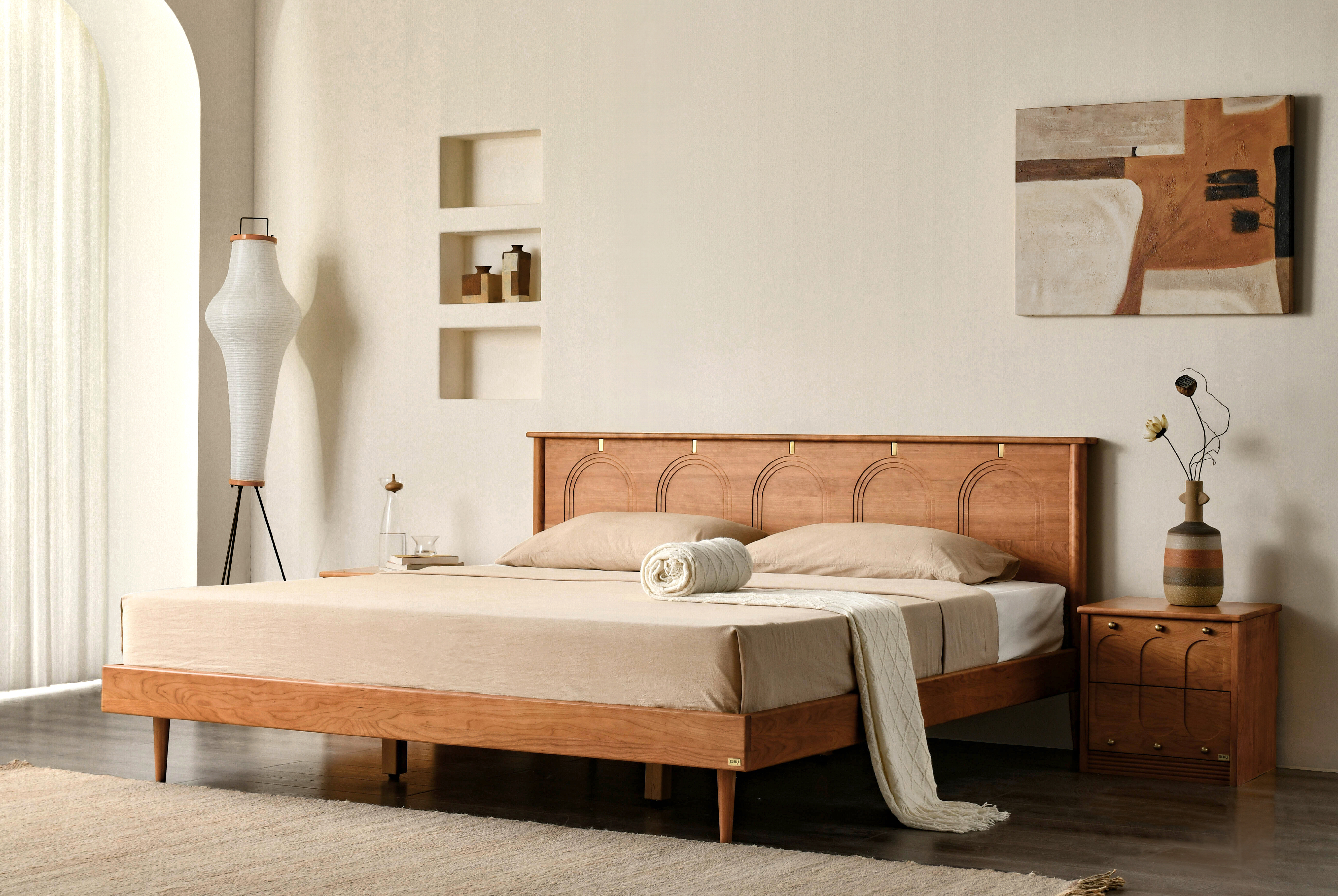 Bed-Cherry Wood，