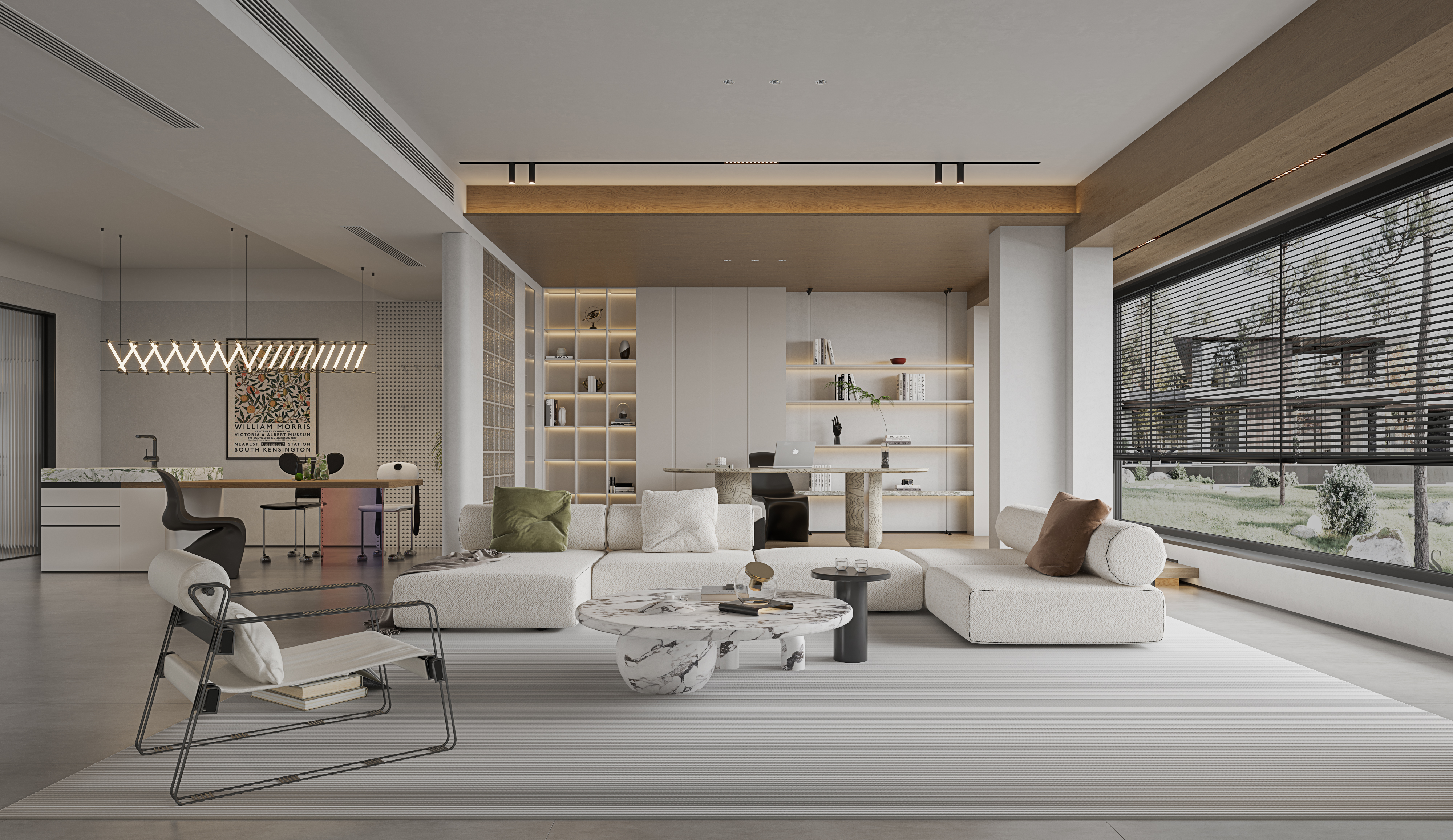 Modern large flat floor to a set，