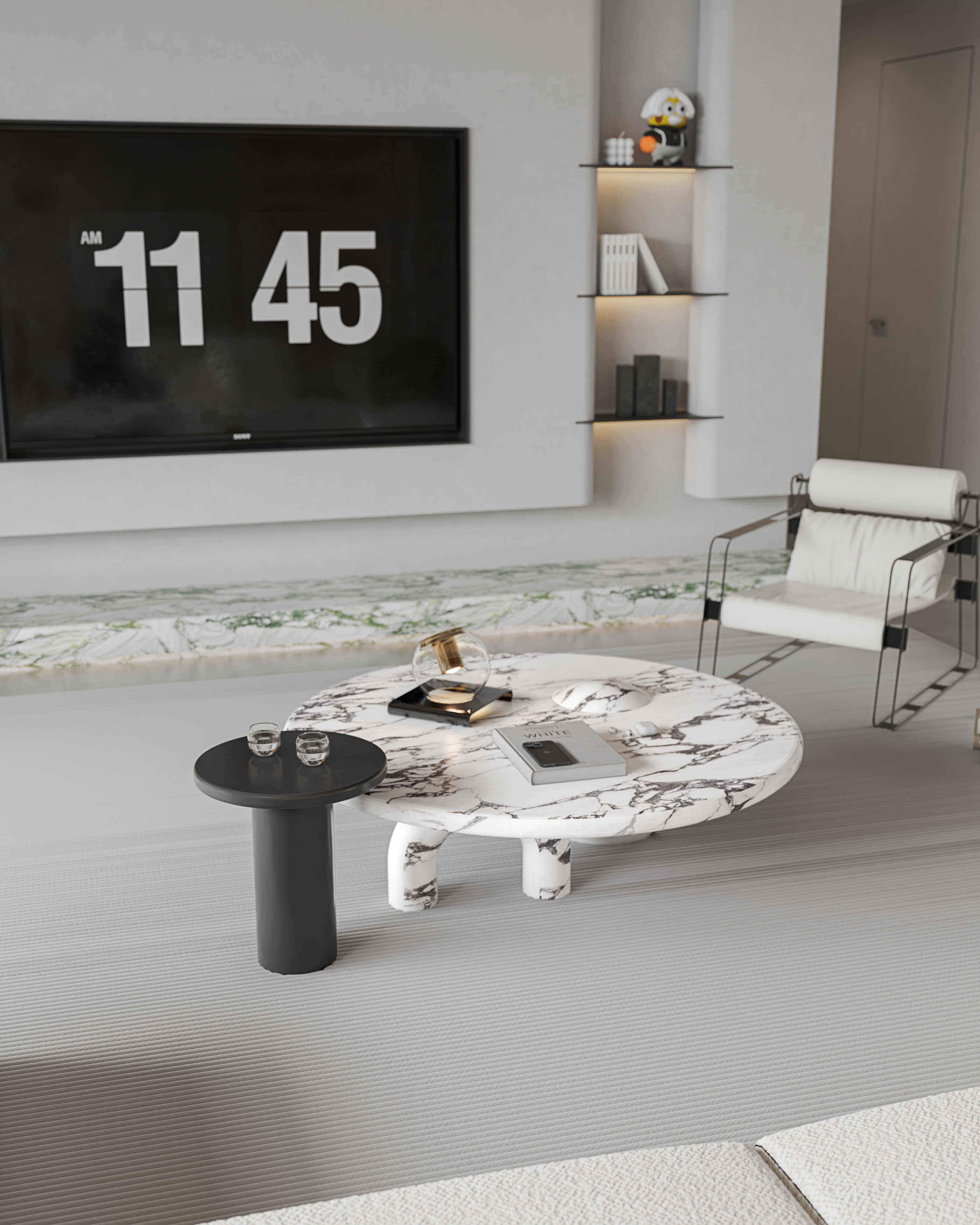 Modern large flat floor to a set，