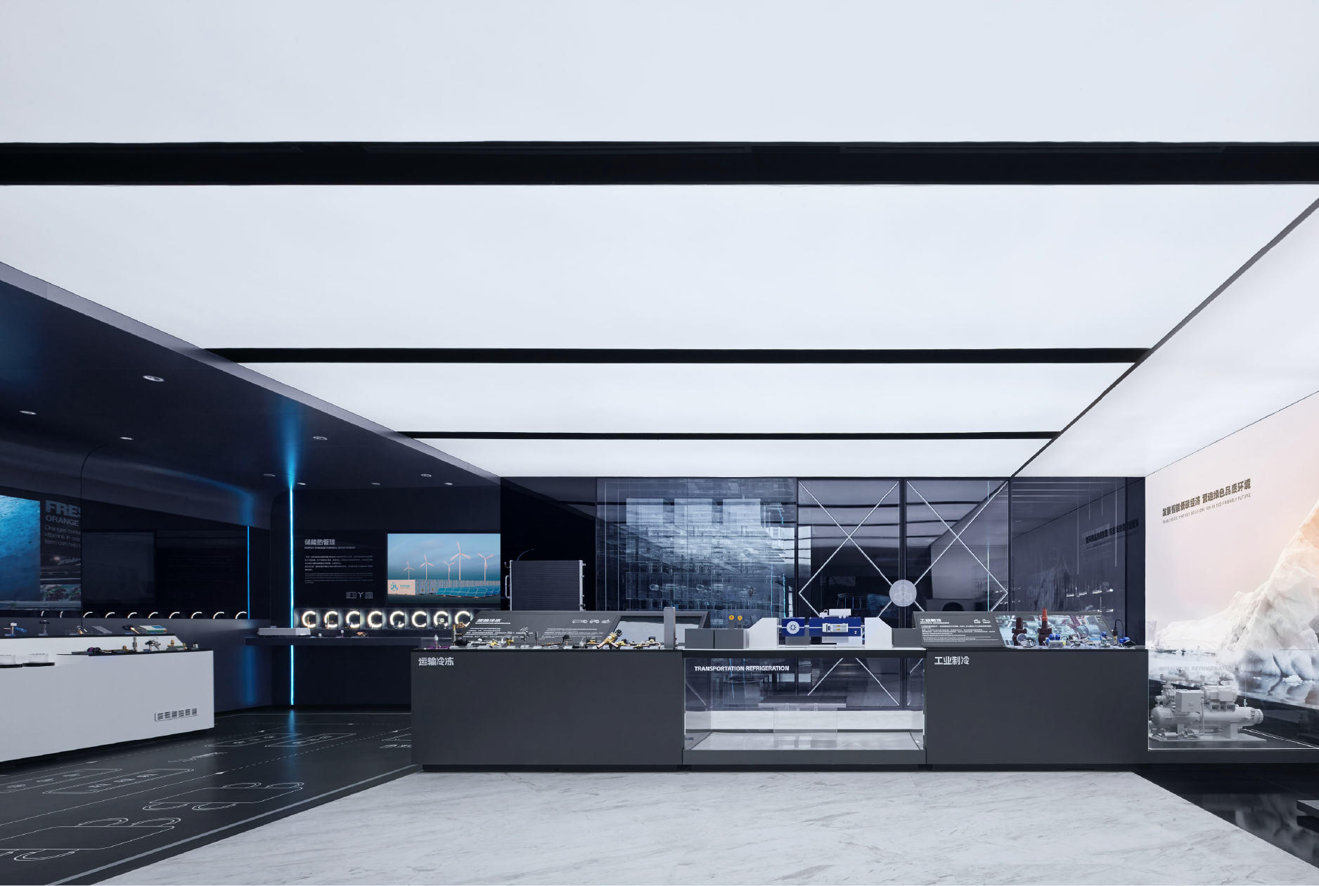 Red design，space design ，Sanhua Group，Exhibition hall design，Three Flowers Exhibition Hall，