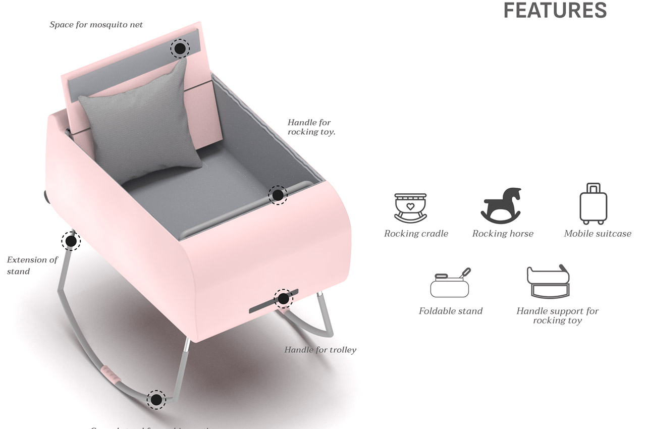 cradle，rocking horse，suitcase，multi-function，