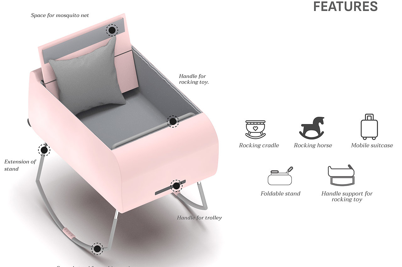 cradle，rocking horse，suitcase，multi-function，