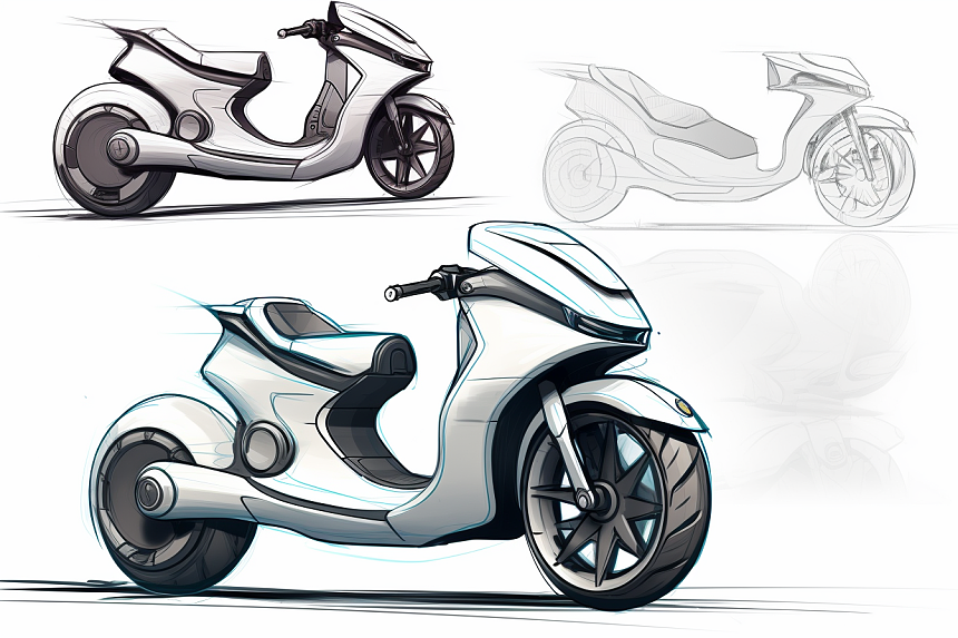 概念，AIGC，sketch，Electric Scooter，