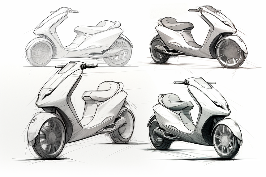 concept，AIGC，sketch，Electric Scooter，