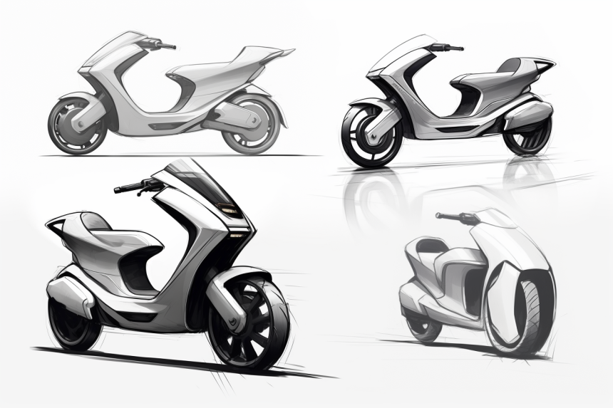 concept，AIGC，sketch，Electric Scooter，