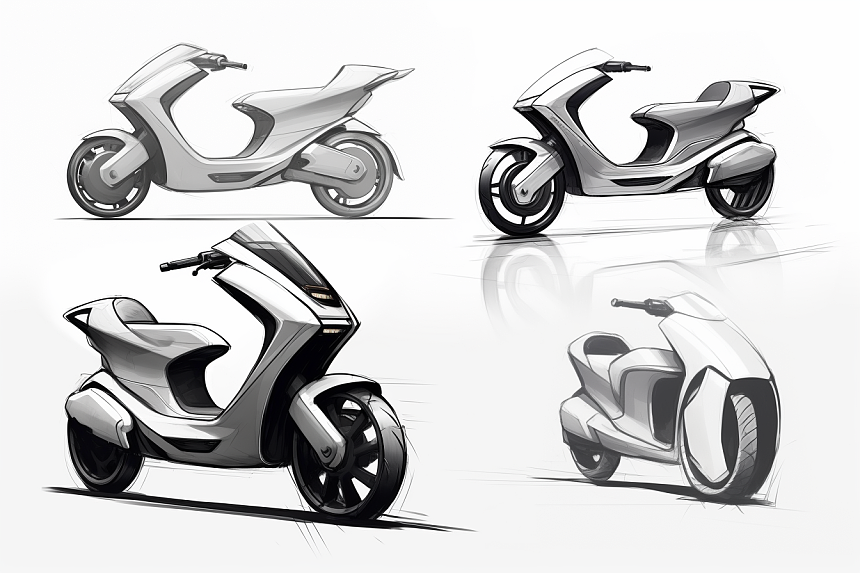 概念，AIGC，sketch，Electric Scooter，